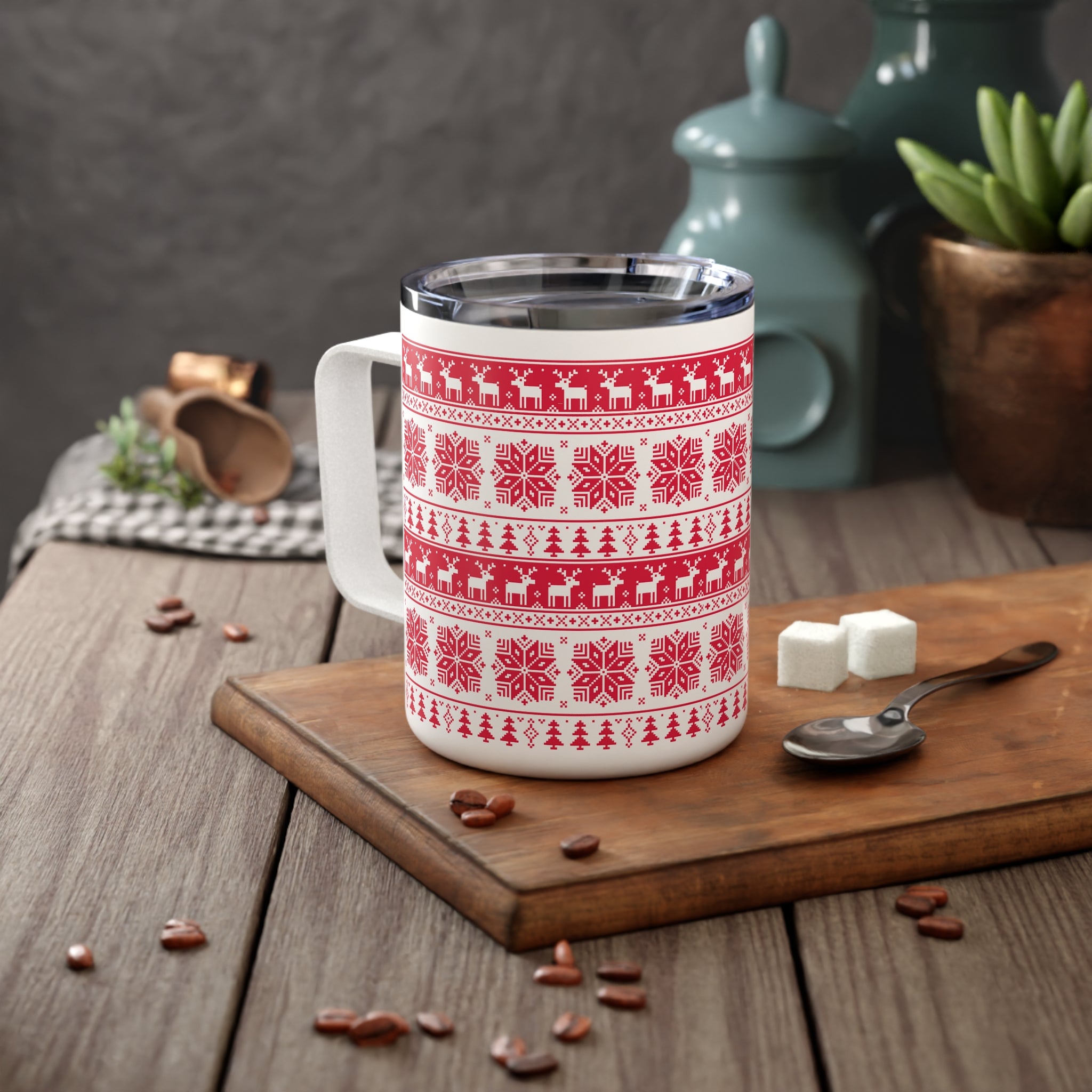 hristmas Stainless Steel Insulated Coffee Mug – 10oz Holiday Travel Cup