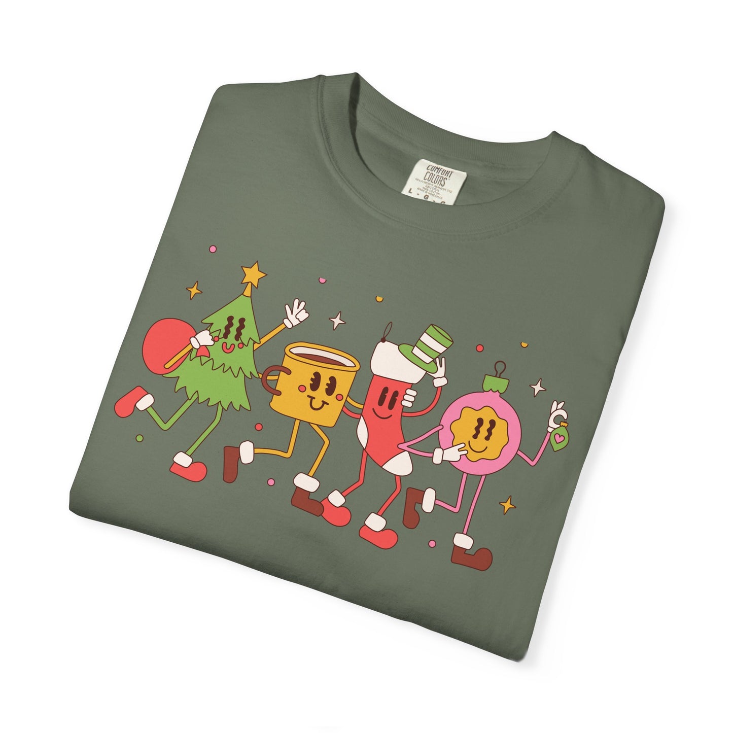 Cute Christmas Party Characters T-Shirt – Fun Holiday Graphic Tee for Adults & Teens