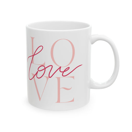 Ceramic Mug – LOVE & Red Heart Design