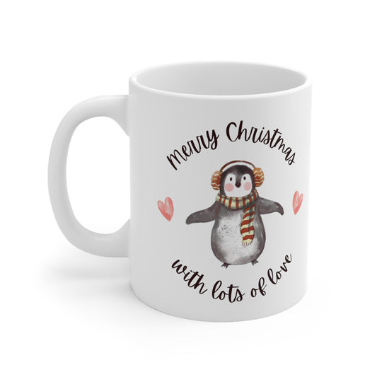 Merry Christmas with Lots of Love Printed Ceramic Mug, (11, 15oz))