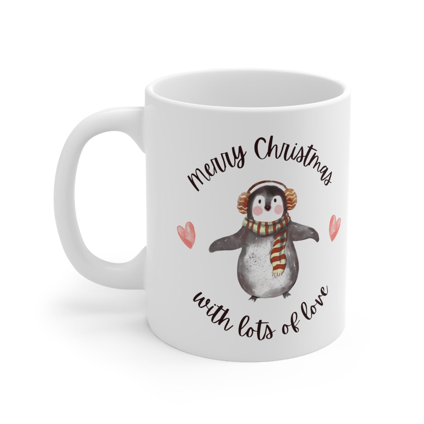 Merry Chistmas with Lots of Love Printed Ceramic Mug, 11 oz