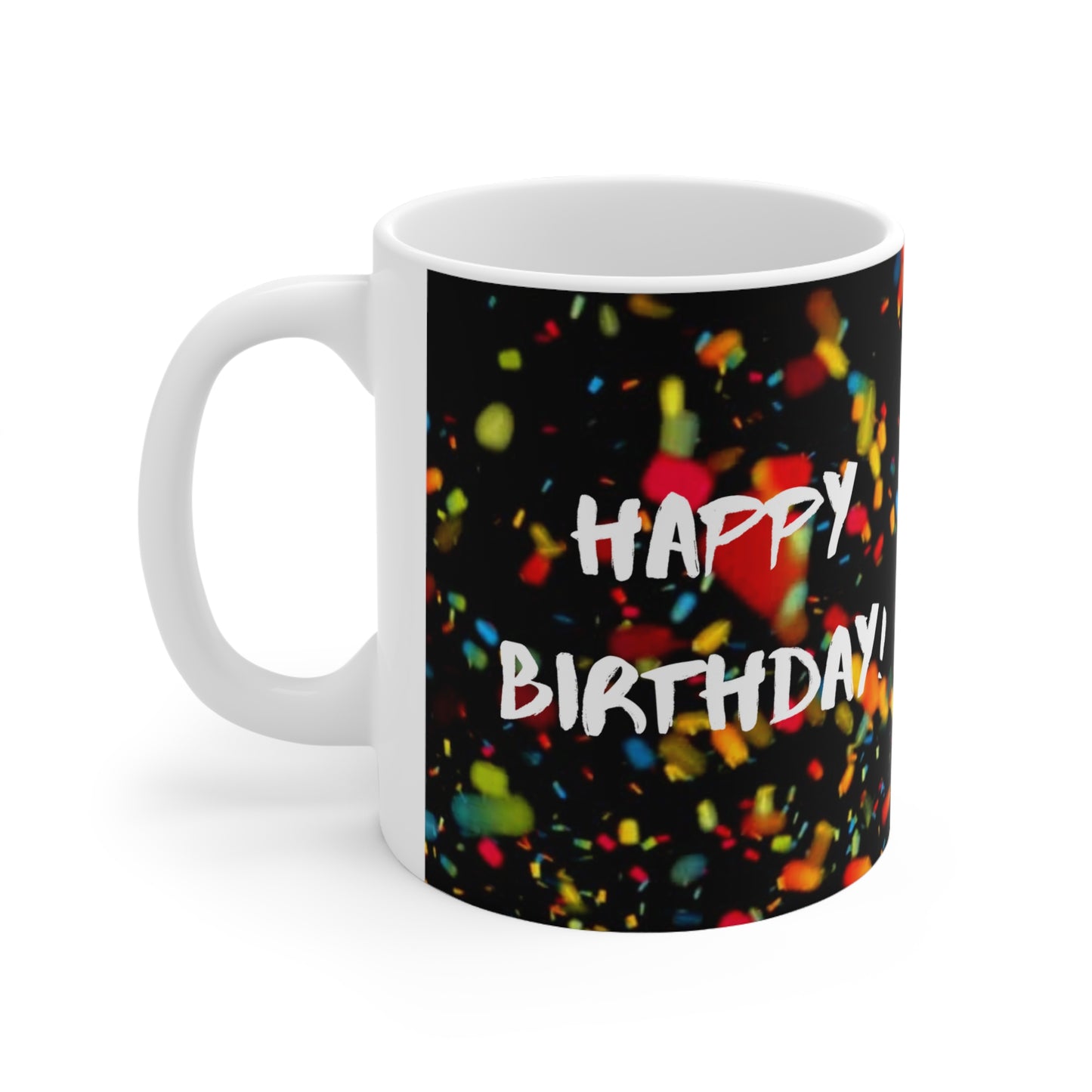 Happy Birthday Ceramic Mug, Birthday Gift, Black