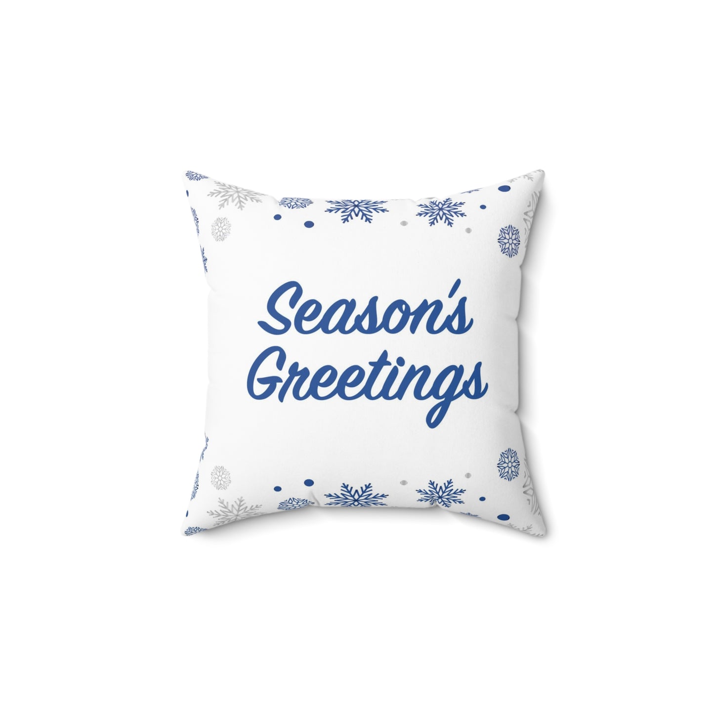 Season's Greetings Spun Polyester Square Pillow