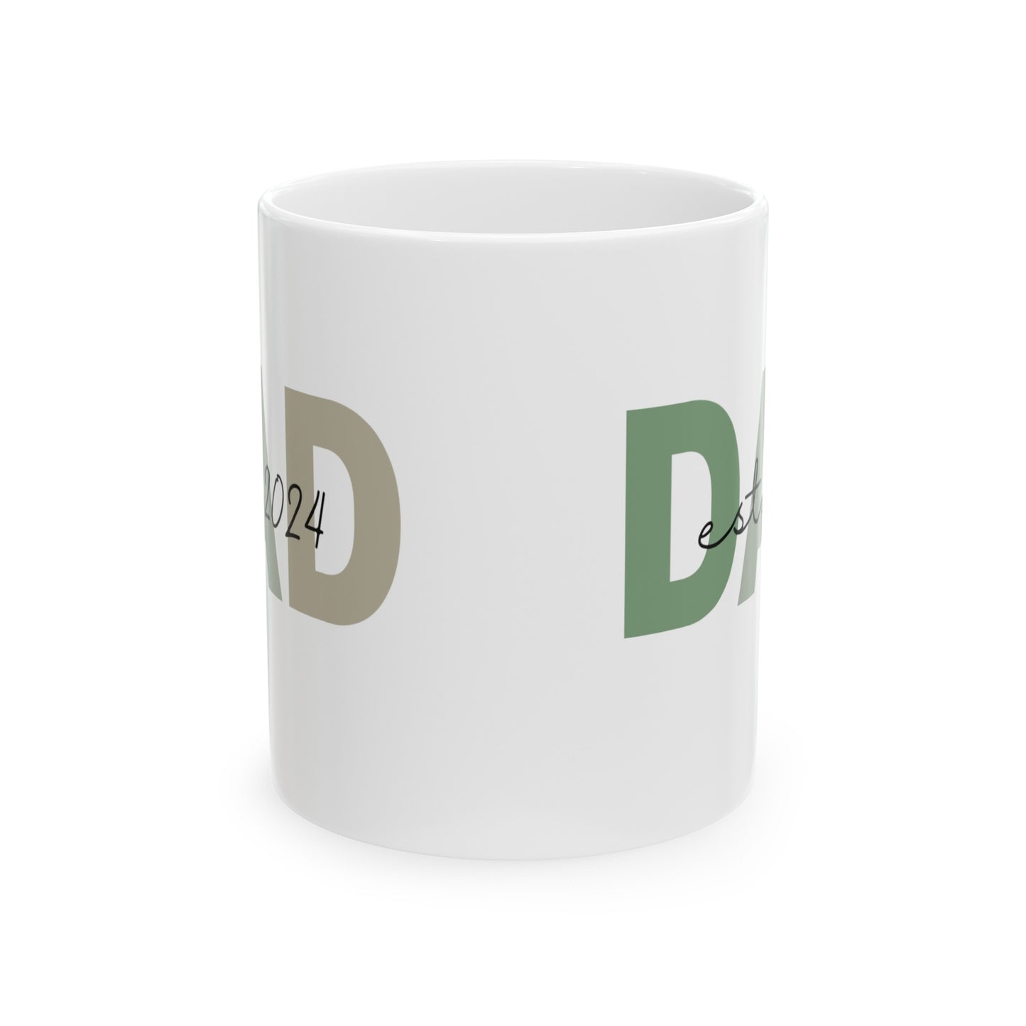 Dad Est Custom Birthday Mug, (11oz, 15oz), Dad Birthday Gift