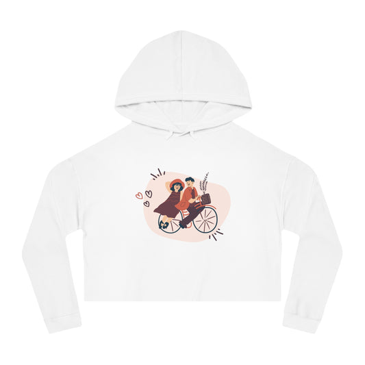 Valentine Sweatshirt, Premium Women’s Cropped Hooded Sweatshirt, Valentine Gift for Her