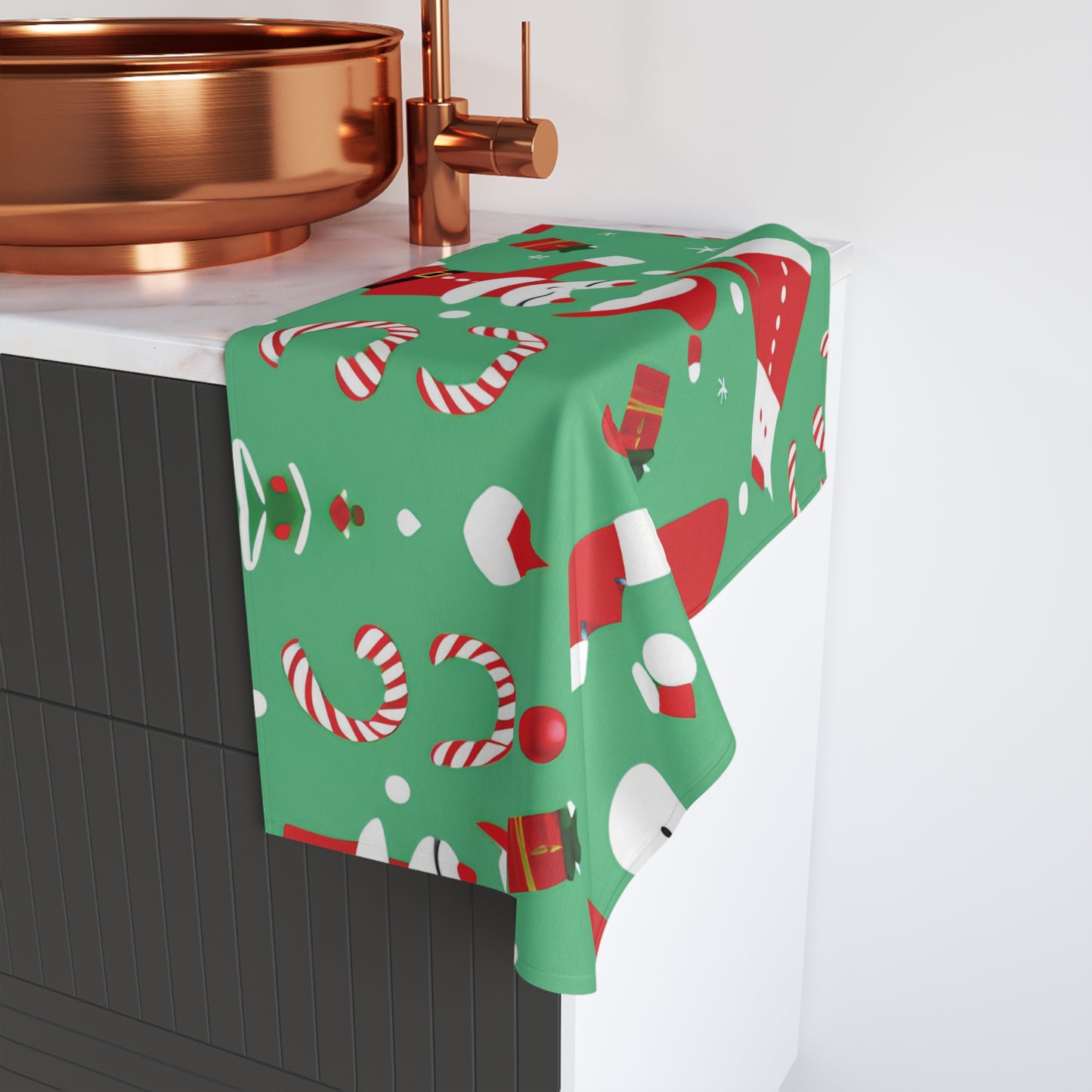 Christmas Hand Towel – Soft Cotton Back with Festive Polyester Front