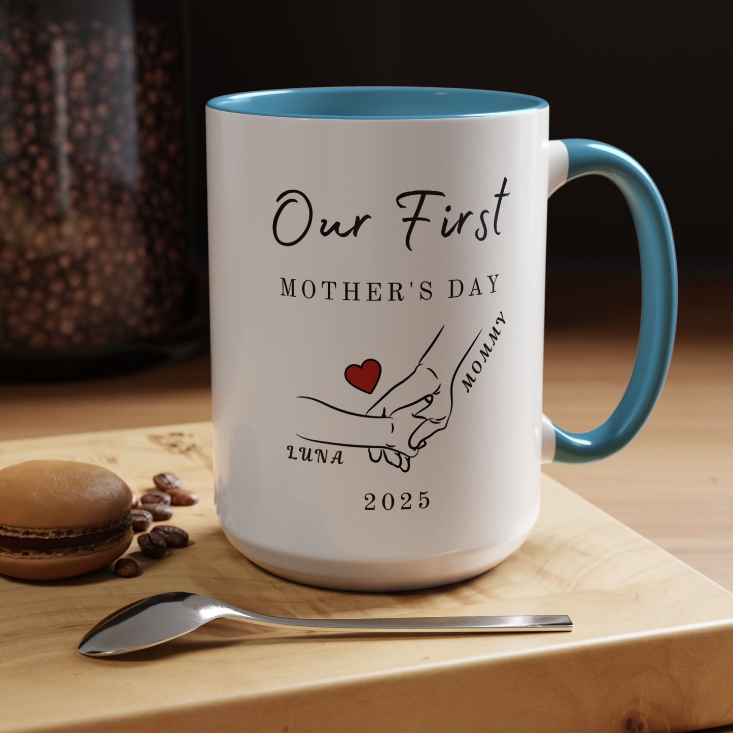 Personalized First Mother’s Day Mug – Custom Name Coffee Mug – Thoughtful Gift for New Moms