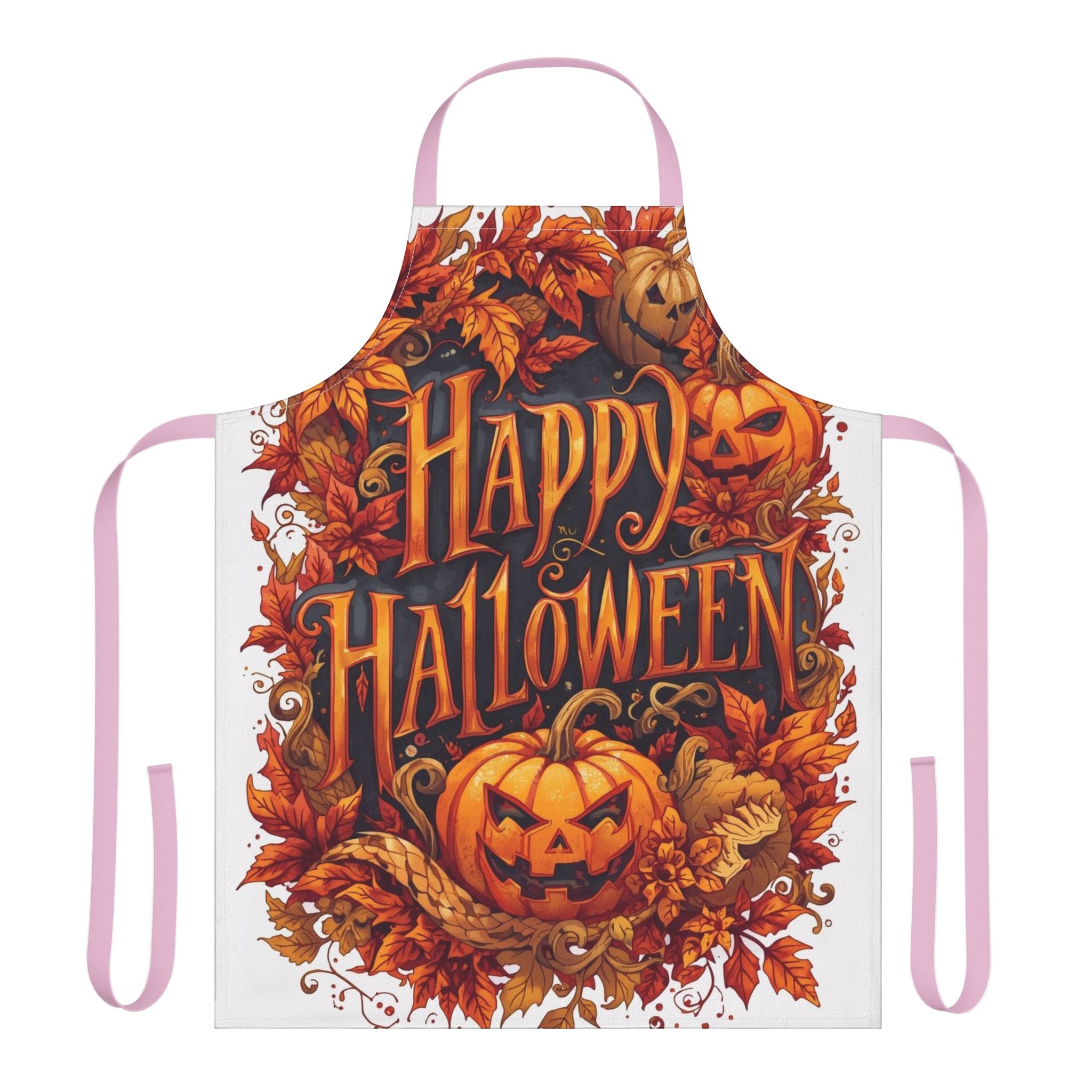 Halloween Apron – Happy Halloween Festive Cooking and Baking Apron for Fall Season and Parties