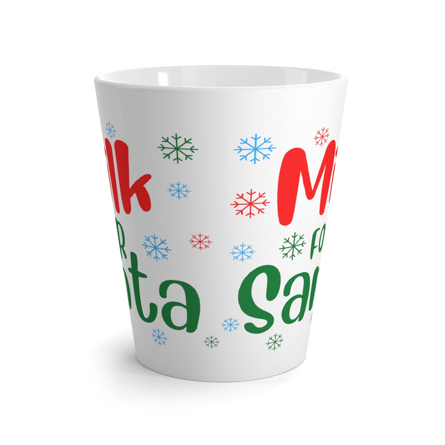 Milk for Santa Printed Latte Coffee Mug, 12oz