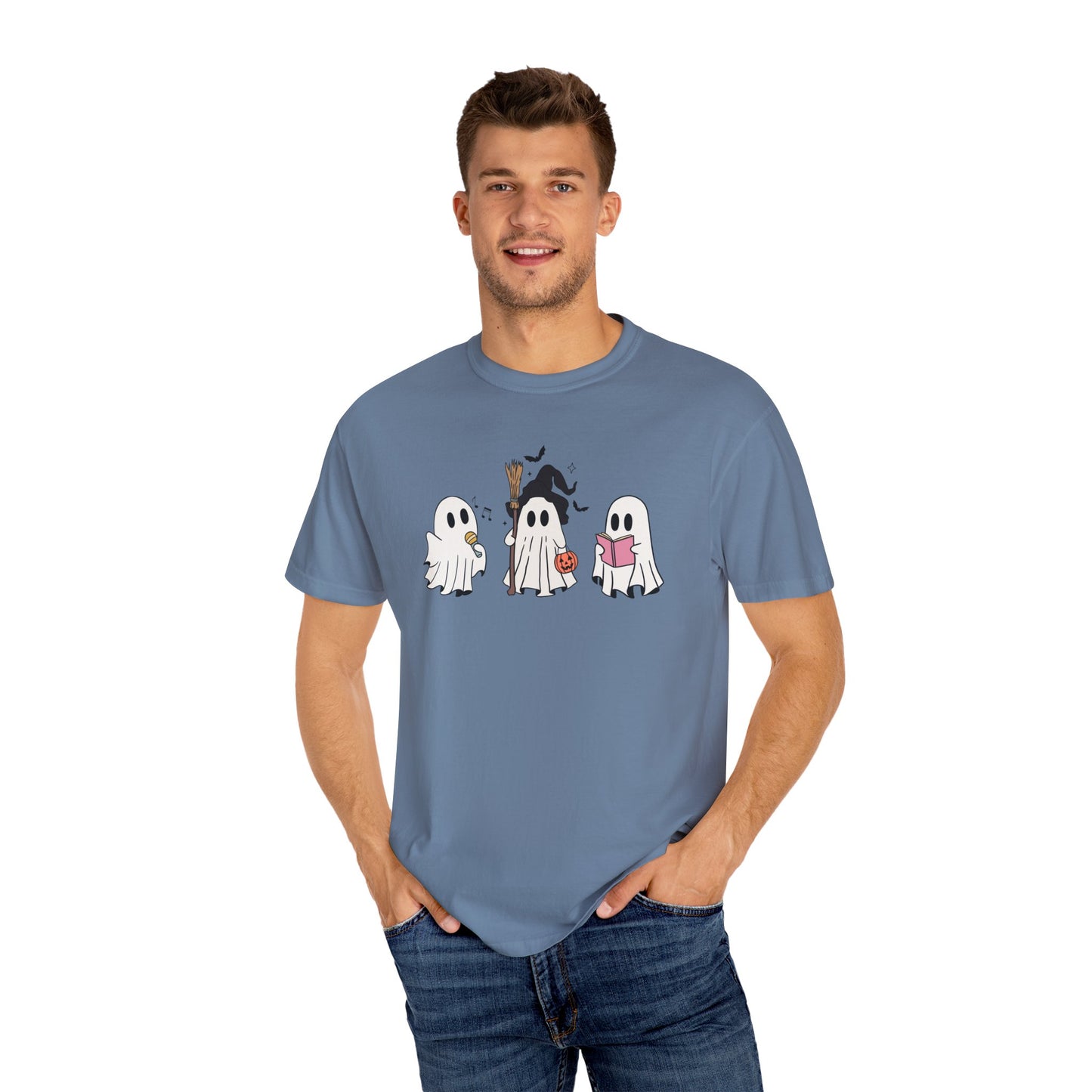 Cute Ghost Friends Halloween T-Shirt – Fun Cartoon Graphic Tee for Spooky Season