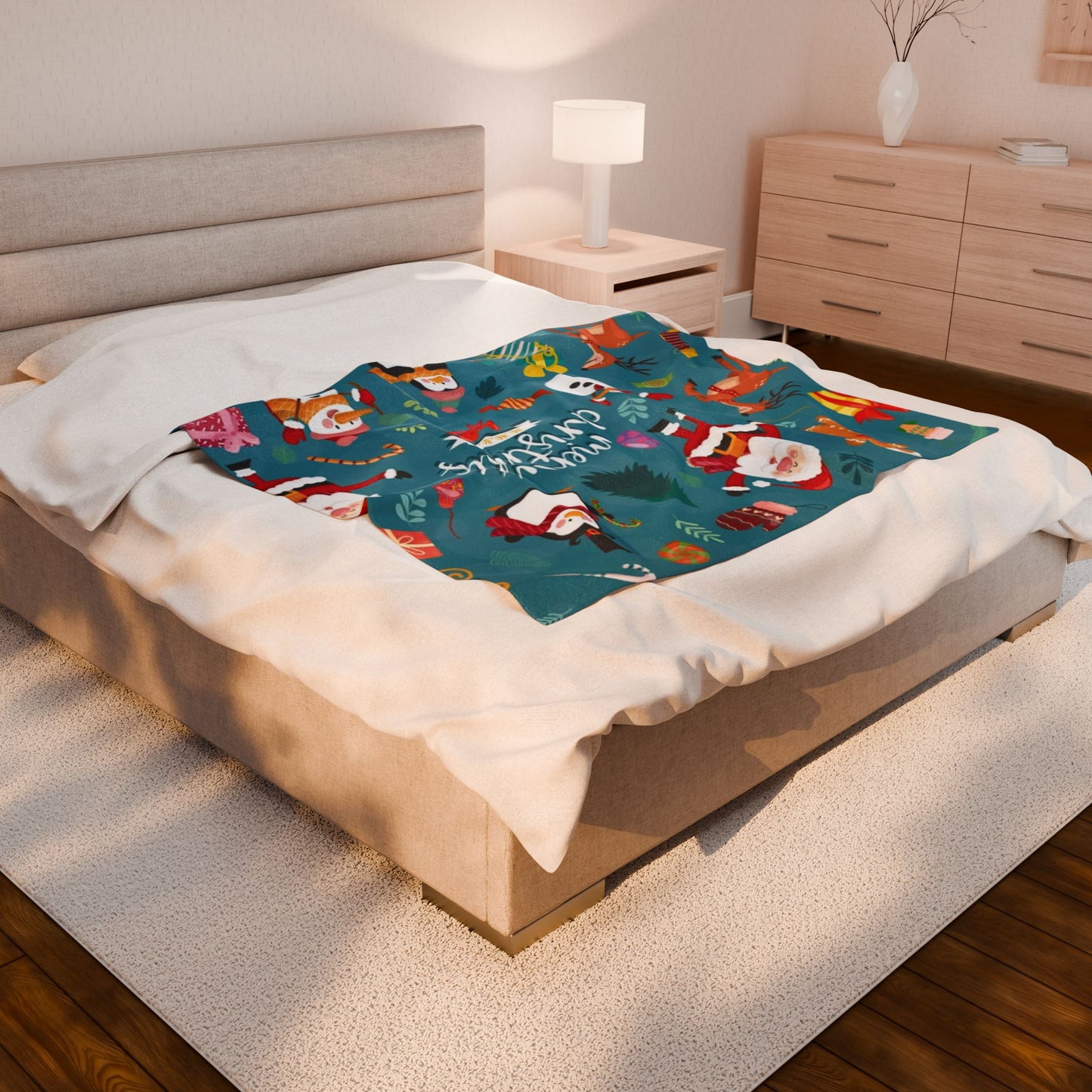 Christmas Velveteen Plush Throw Blanket – Soft & Cozy Winter Home Décor