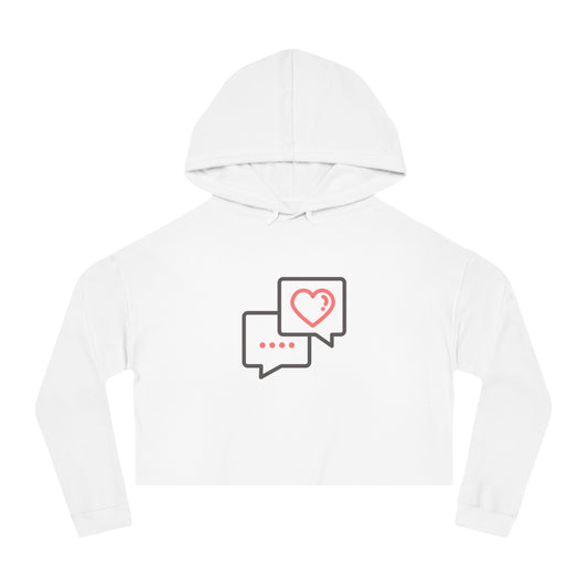 Valentine's Gift for Her, Women’s Cropped Hooded Sweatshirt