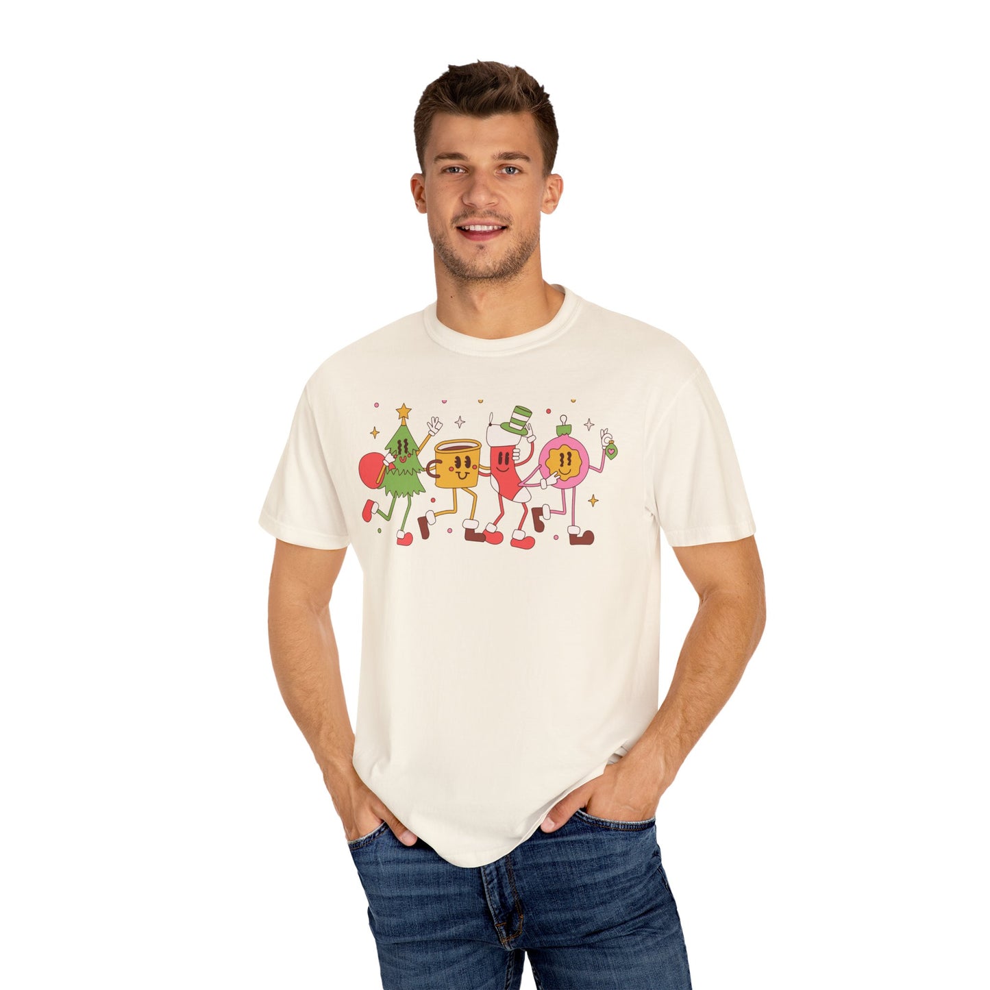 Cute Christmas Party Characters T-Shirt – Fun Holiday Graphic Tee for Adults & Teens