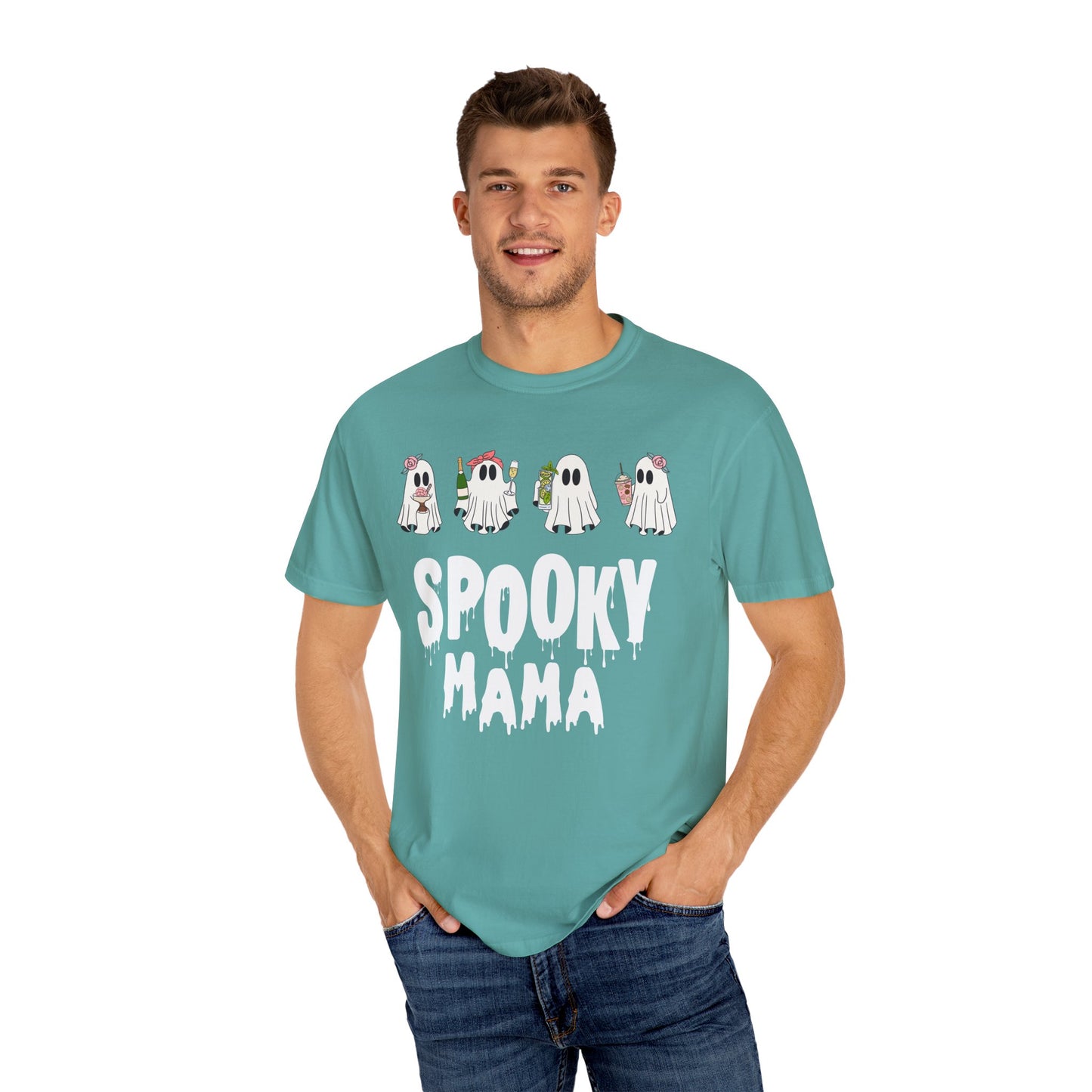 Halloween Spooky Mama Garment-Dyed T-shirt
