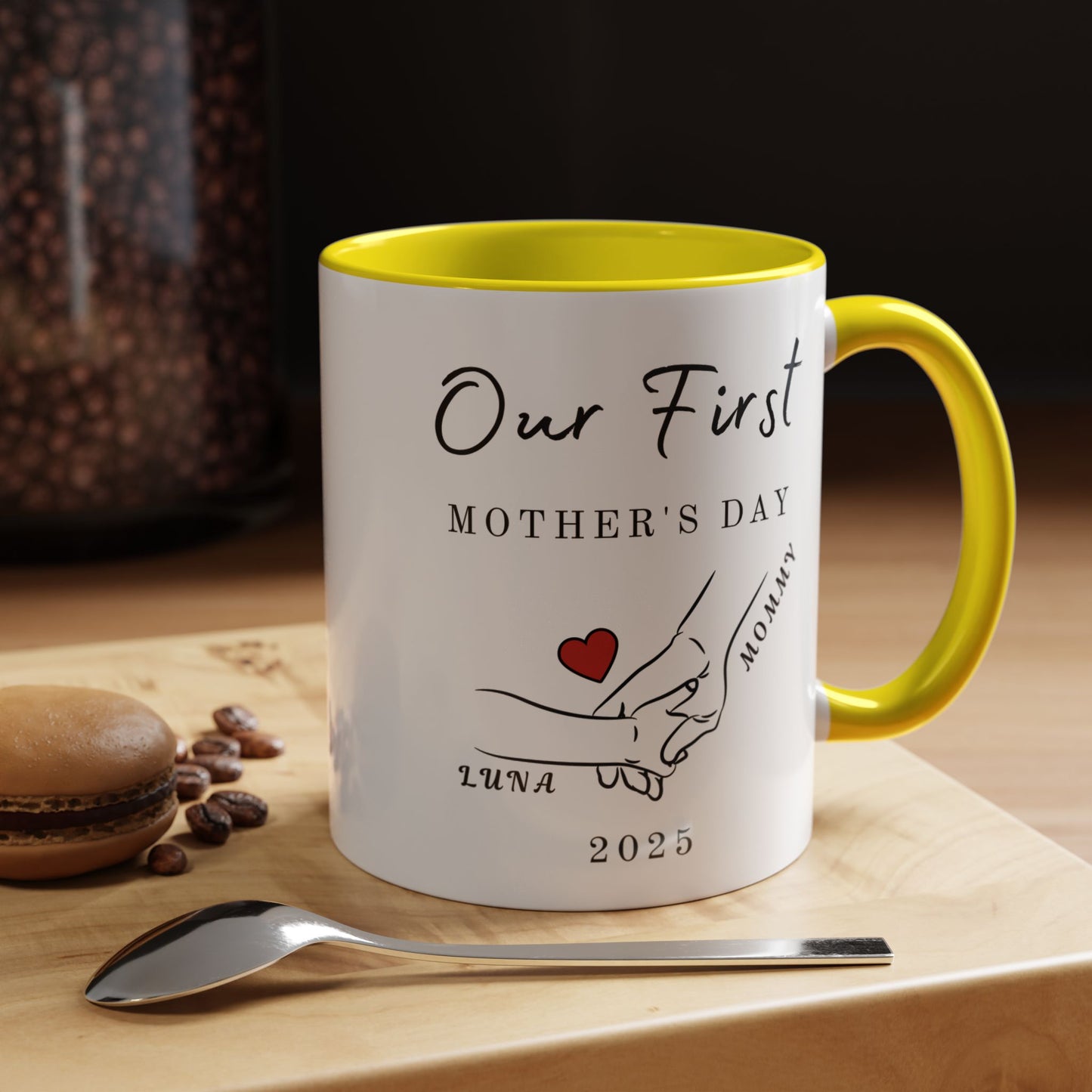 Personalized First Mother’s Day Mug – Custom Name Coffee Mug – Thoughtful Gift for New Moms