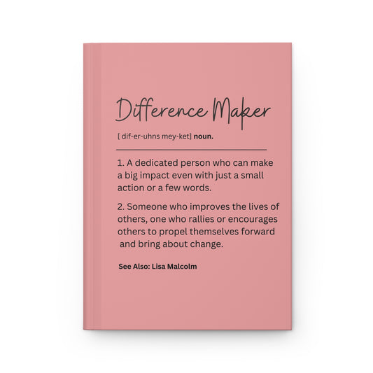 Difference Maker Inspirational Notebook – Motivational Journal with Pink Cover and Empowering Definitions