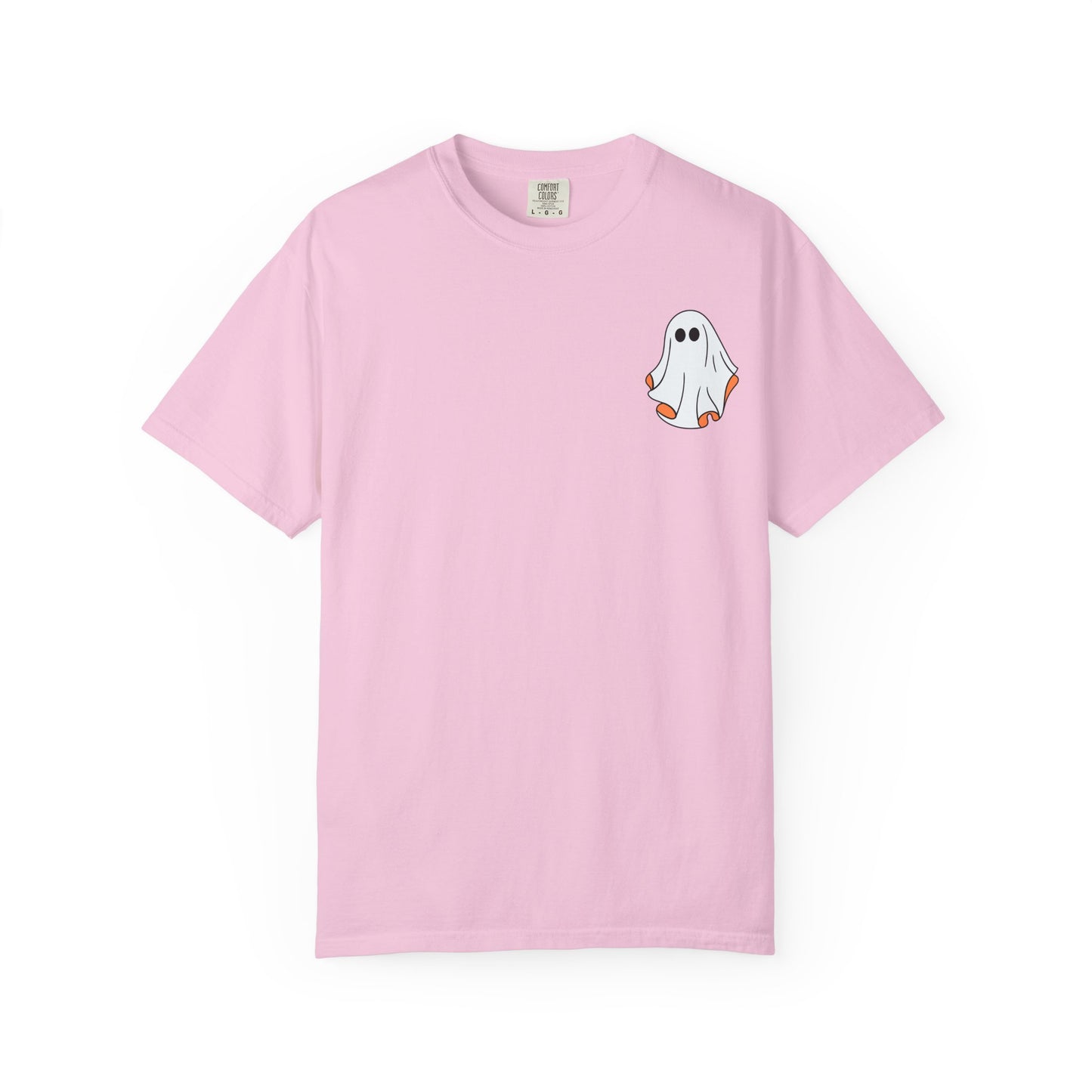 Minimal Ghost Halloween T-Shirt – Cute Pocket Graphic Tee for Spooky Season