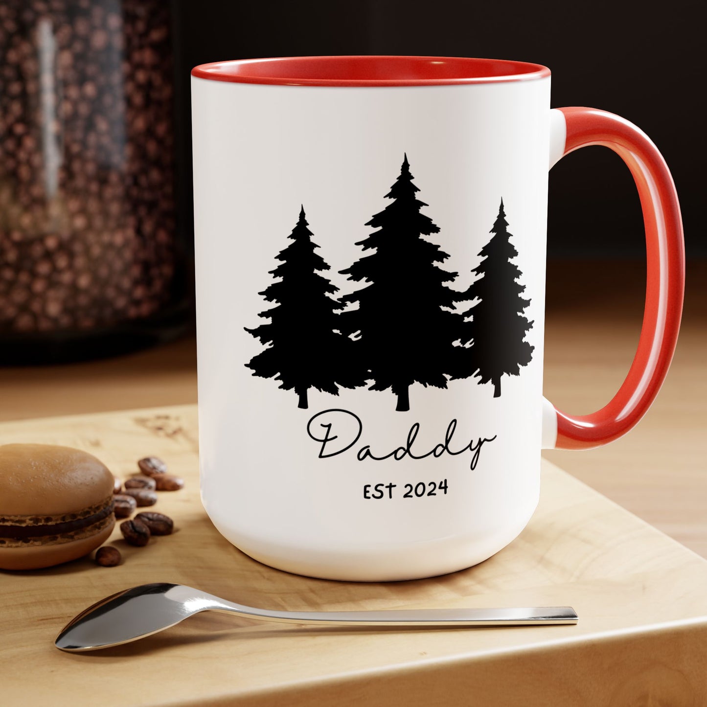 Daddy EST. 2024 Ceramic Coffee Mug – Personalized First-Time Dad Gift, 15oz