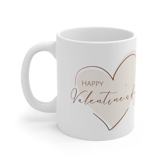 Happy Valentine Day inside Heart Printed Ceramic Mug, 11oz