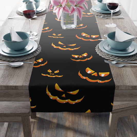 Halloween Pumpkin Glow Table Runner – Spooky Festive Dining Decor