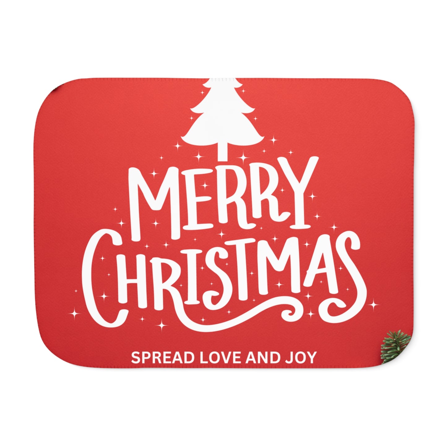 Merry Christmas, Spread Love and Joy Printed Sherpa Blanket