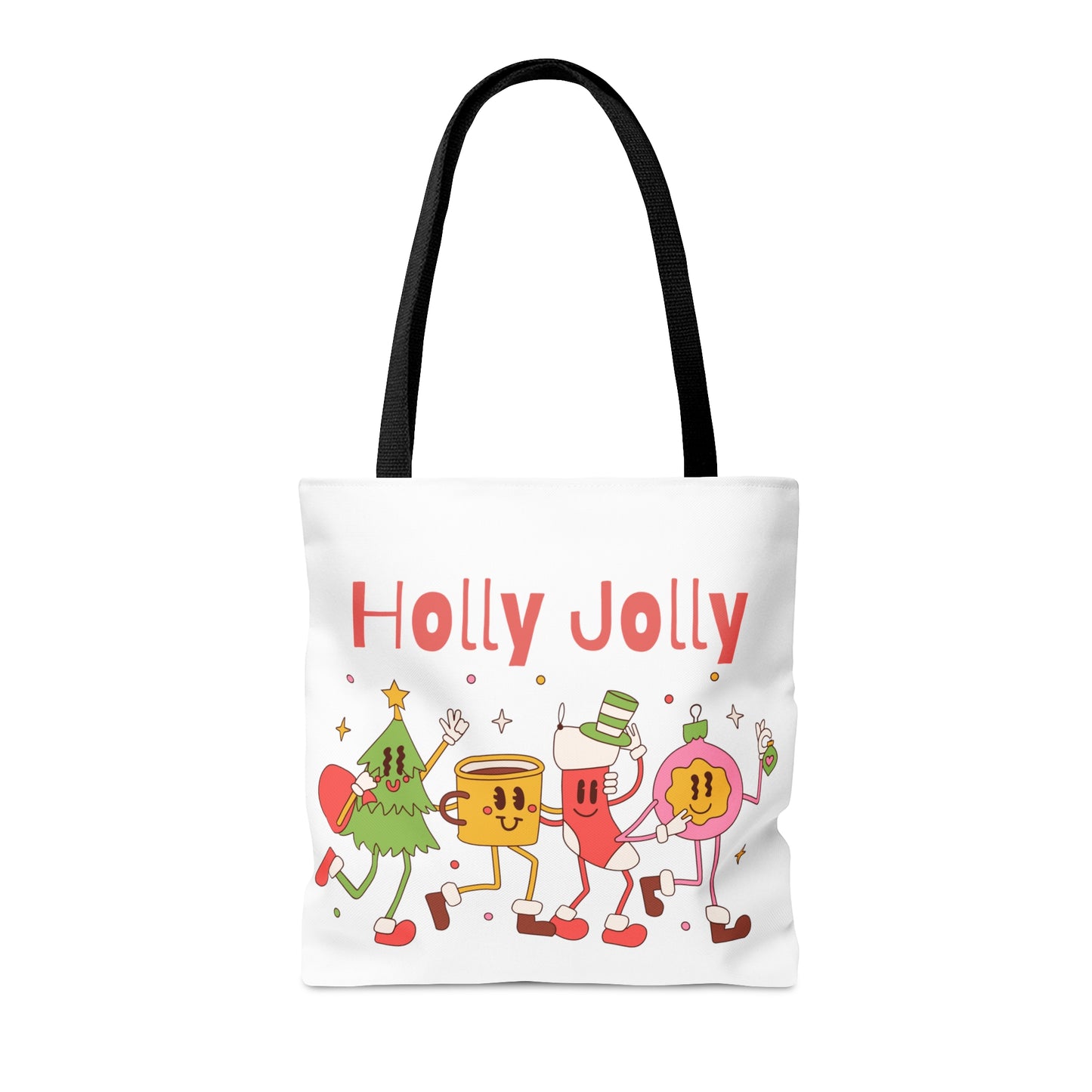 Holly Jolly Christmas Tote Bags, Resuable Tote Bags