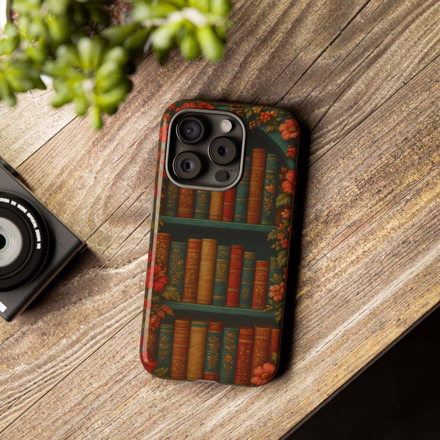 Phone Case - Bookshelf Vintage Book Lover's iPhone & Samsung Cover