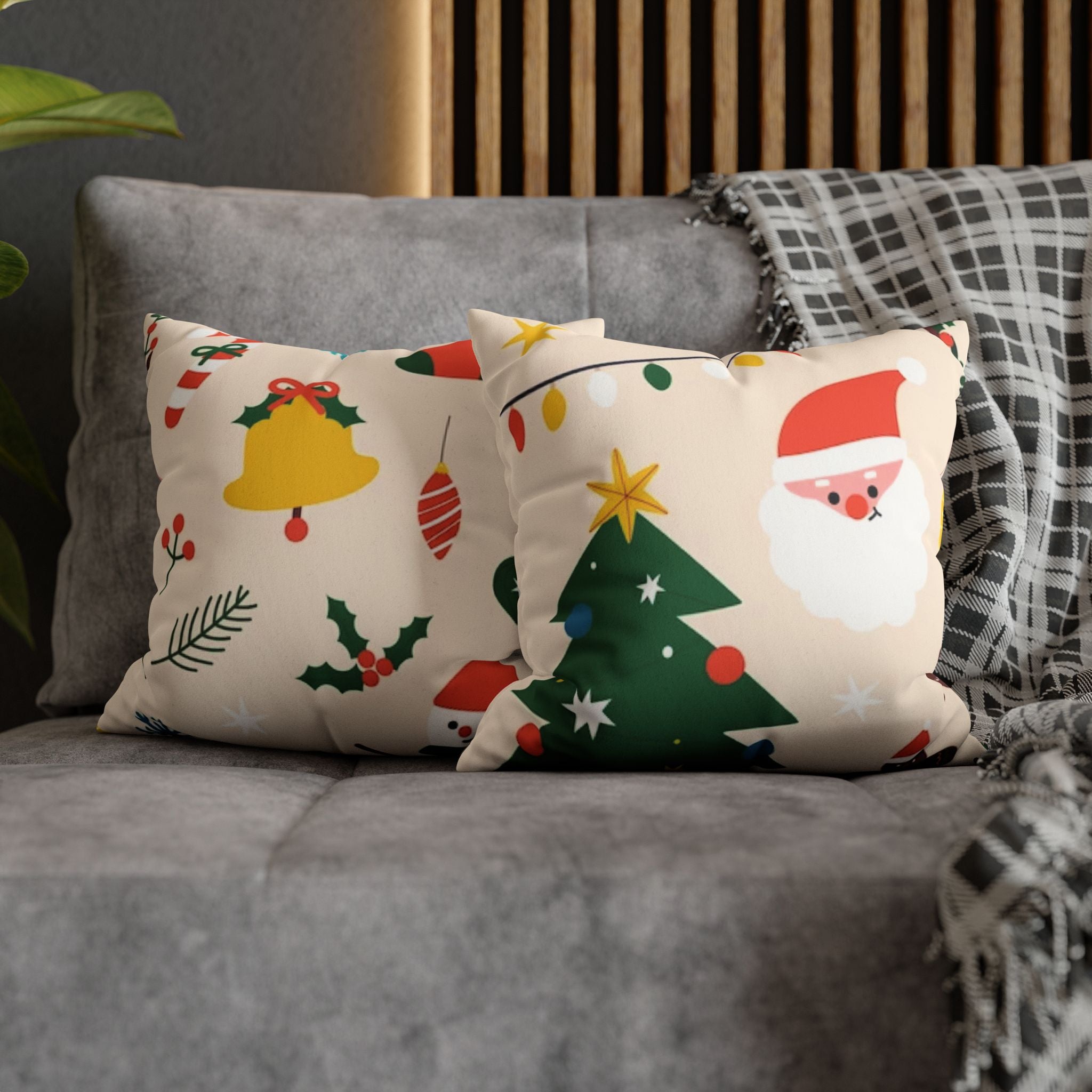 Christmas Faux Suede Decorative Pillow Cover – Square, Multiple Sizes