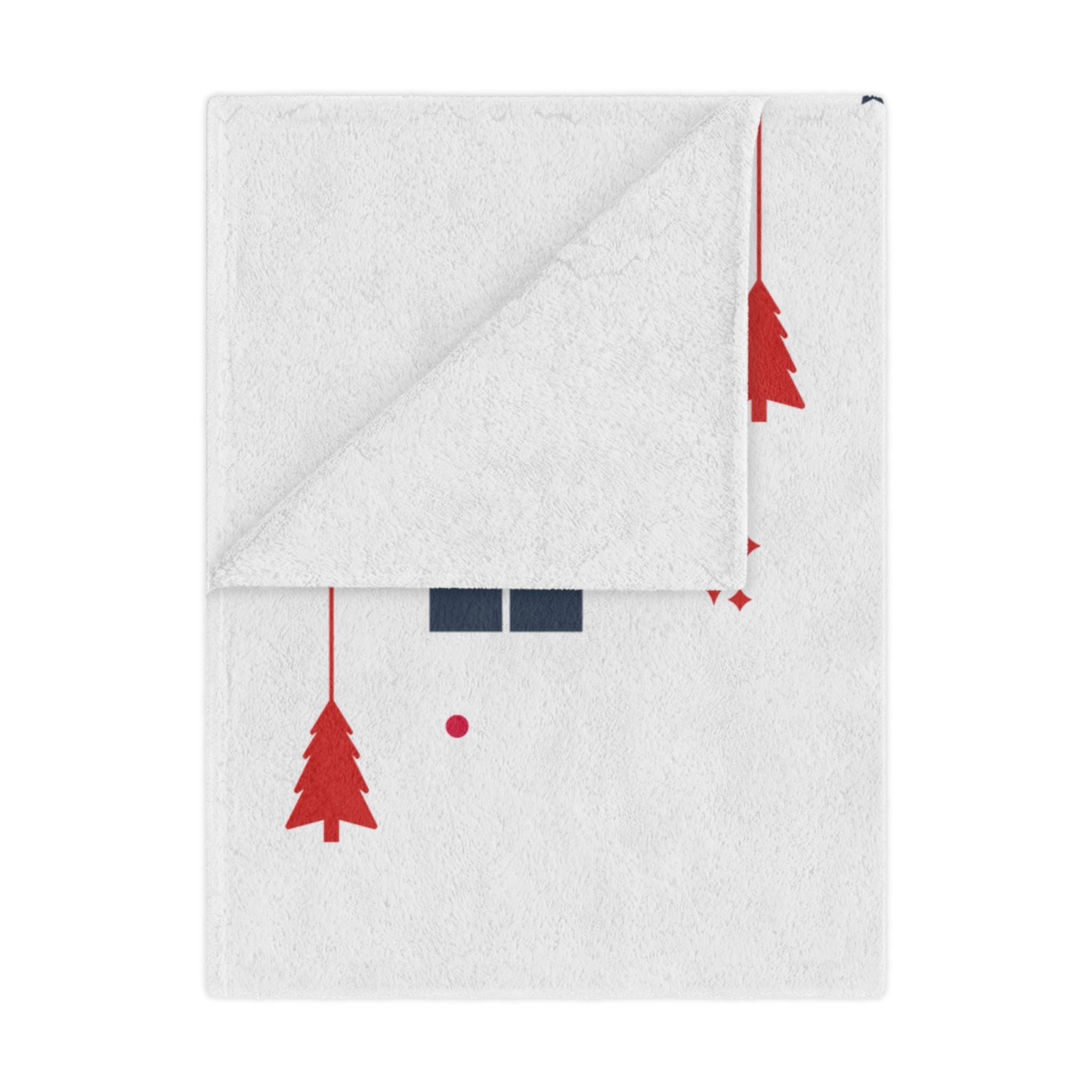 Merry Christmas & Happy New Year Prited Velveteen Minky Blanket, White