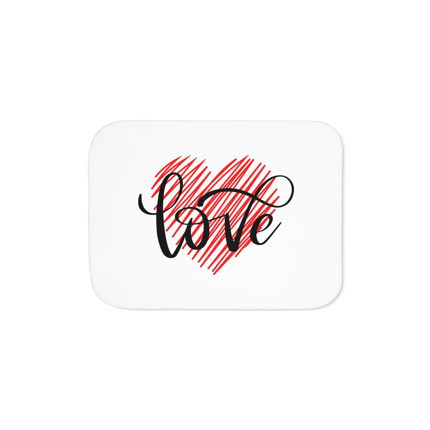 Love inside Heart in Red Printed Sherpa Blenket for Valentine