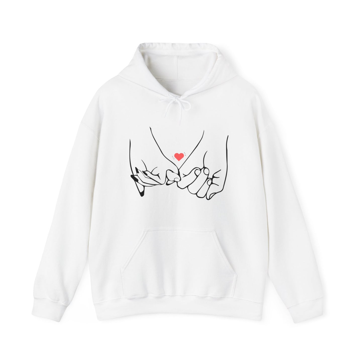 Hearts with Couple's Hand Printed Unisex Heavy Blend™ Hooded Sweatshirt