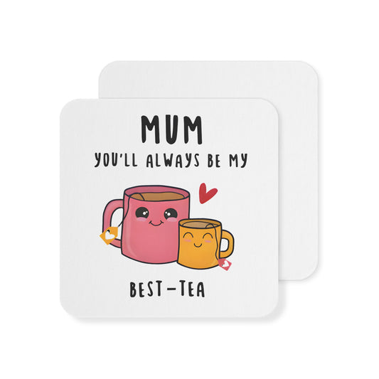 Square Coaster – “Best-Tea” Mug Illustration – Mother’s Day Gift