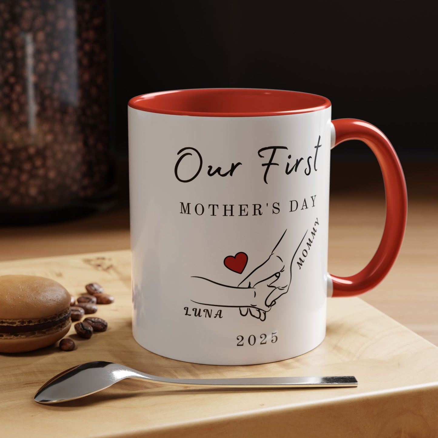 Personalized First Mother’s Day Mug – Custom Name Coffee Mug – Thoughtful Gift for New Moms