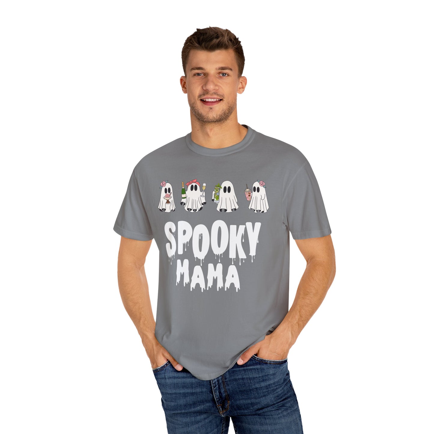 Halloween Spooky Mama Garment-Dyed T-shirt
