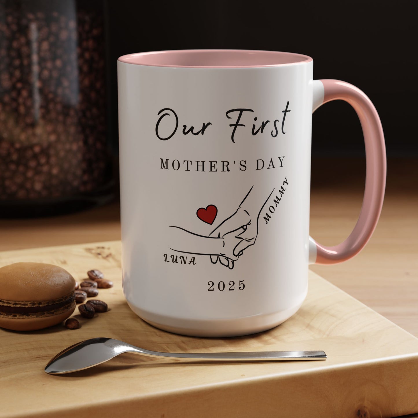 Personalized First Mother’s Day Mug – Custom Name Coffee Mug – Thoughtful Gift for New Moms
