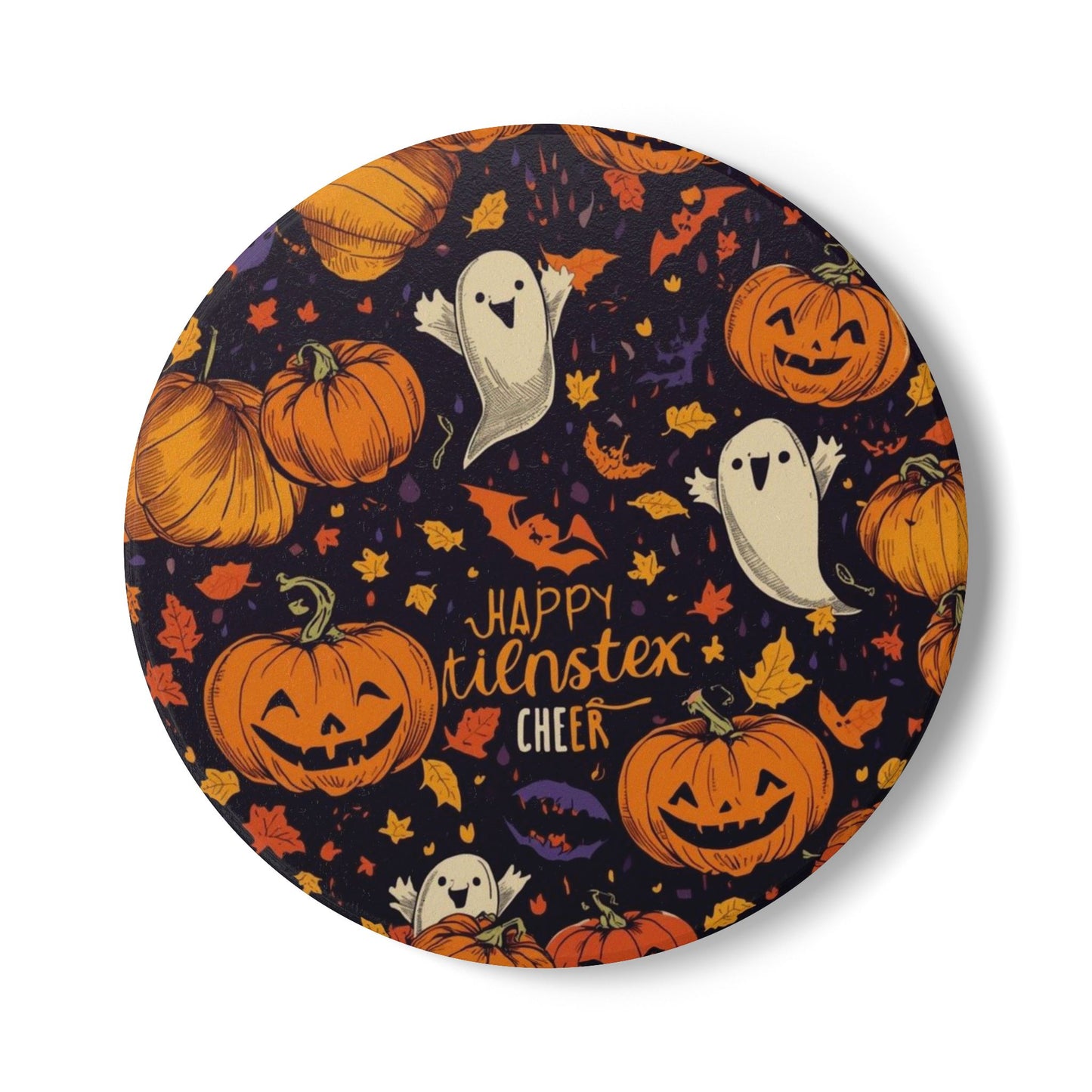 Halloween Ceramic Coaster with Whimsical Design