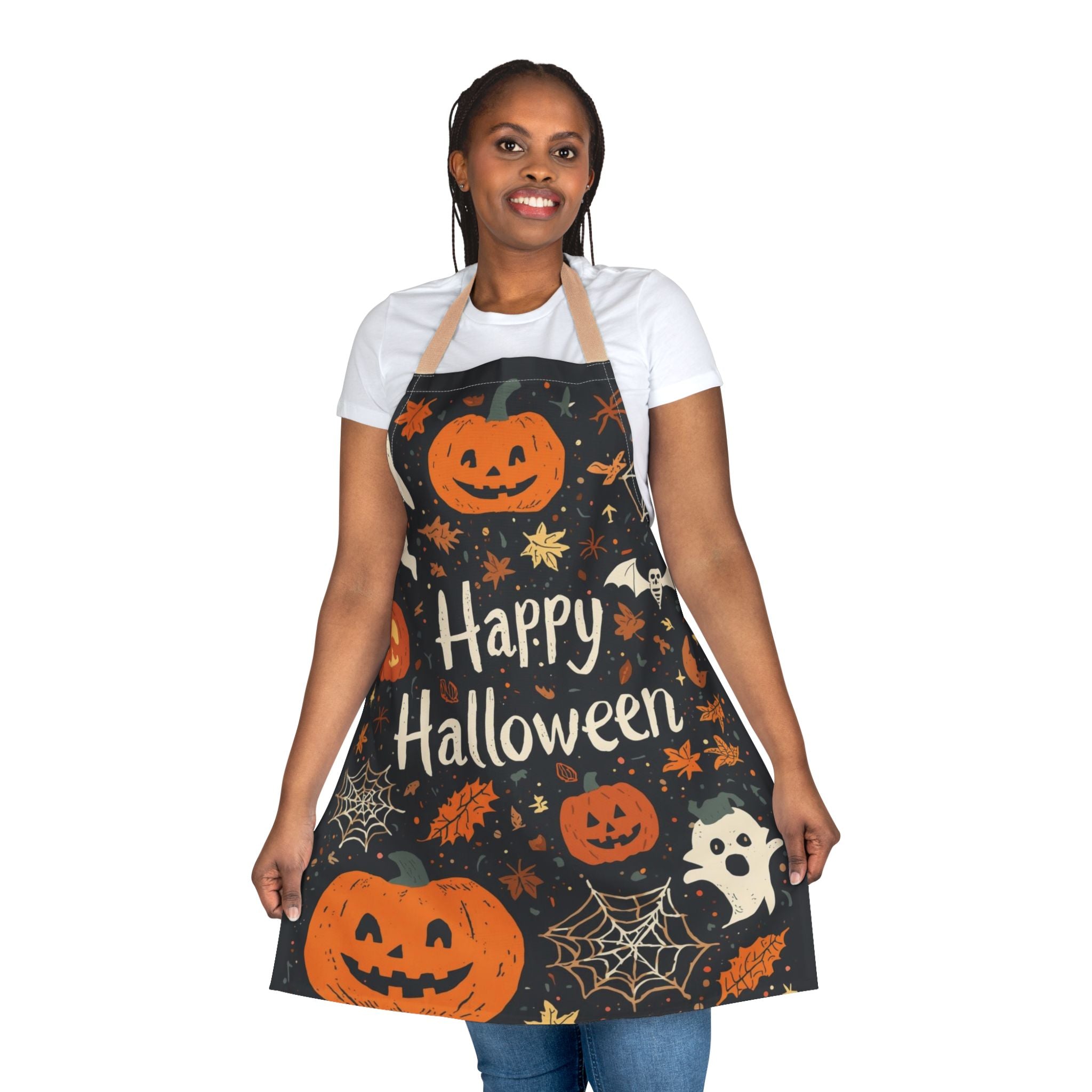 Halloween Apron – Happy Halloween Festive Apron for Baking, Cooking, and Party Hosting