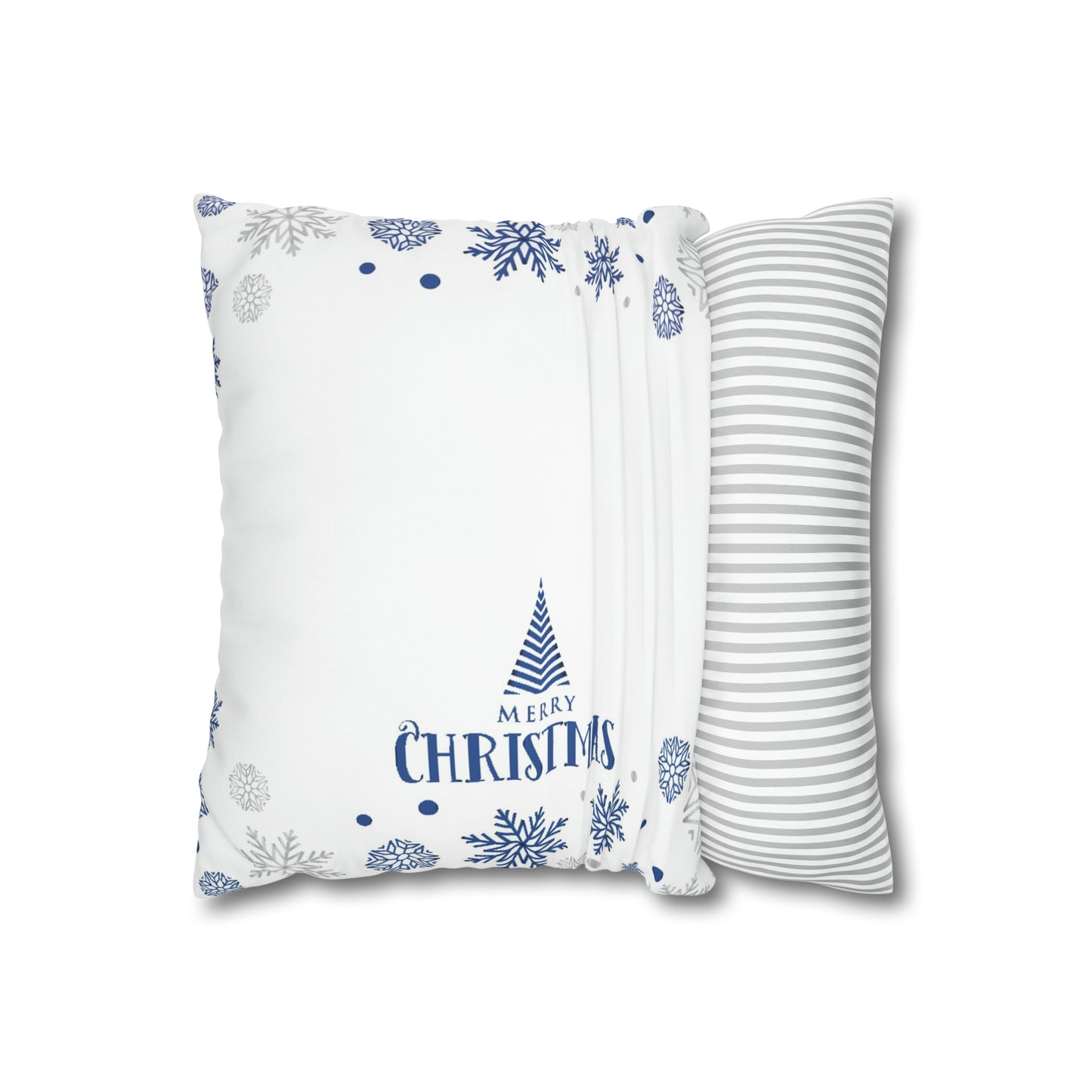 White Christmas Spun Polyester Pillowcase