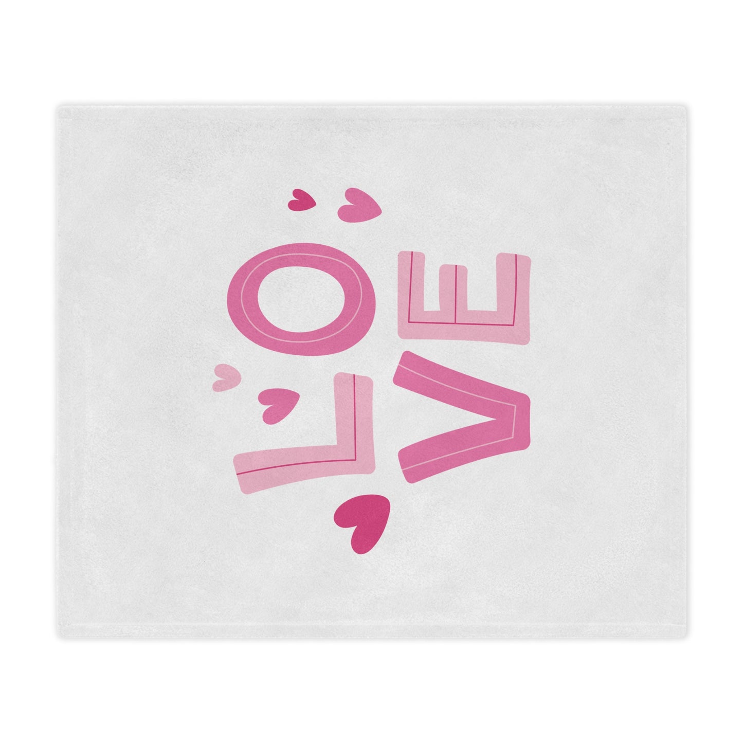 Love with Flying Heart Printed Minky Blanket for Valentine Day Gift