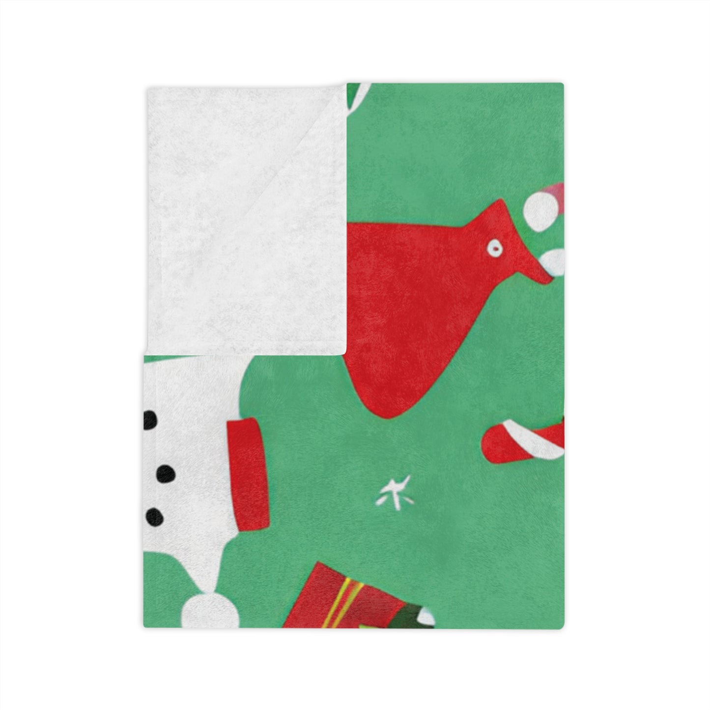 Christmas Fleece Blanket with Santa, Snowmen & Candy Cane Print