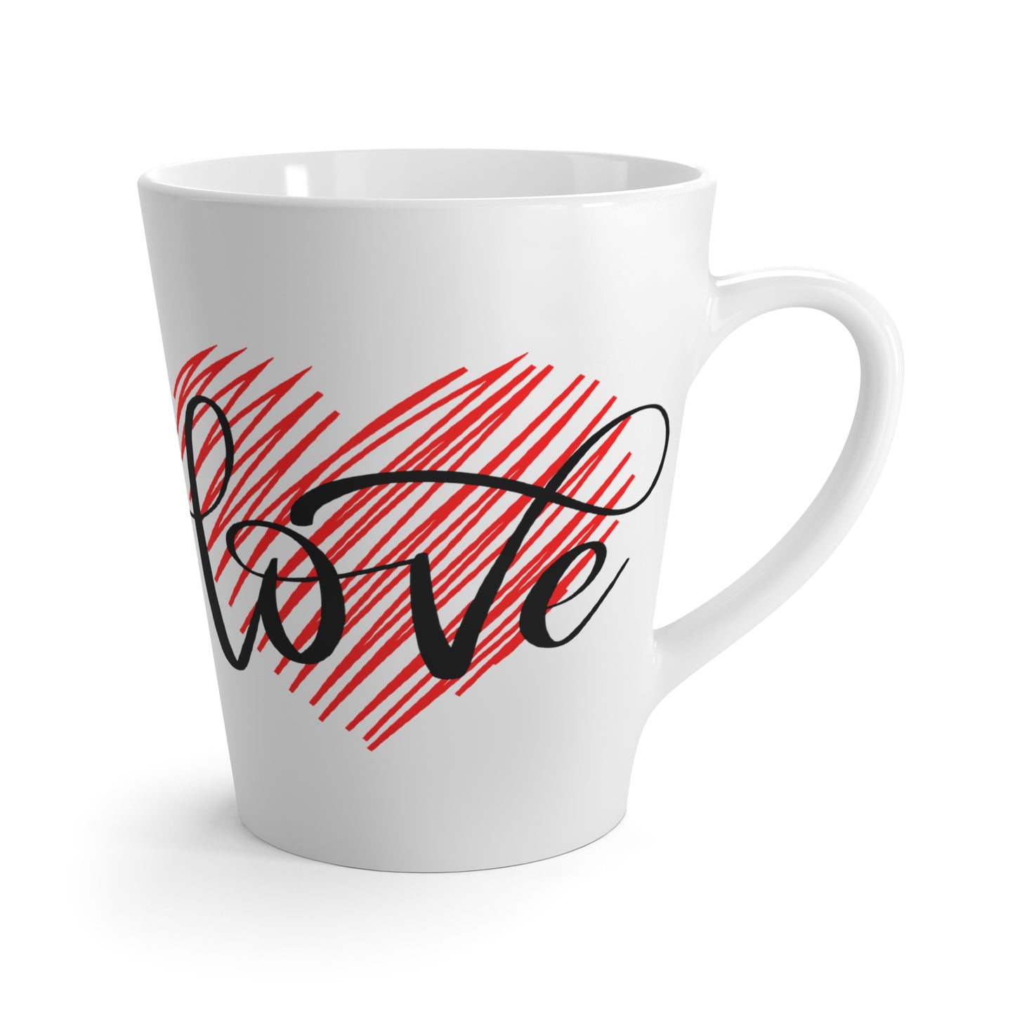 Valentine Day Latte Mugs, Love in Heart Printed Coffee Mug for Valentine, 12oz