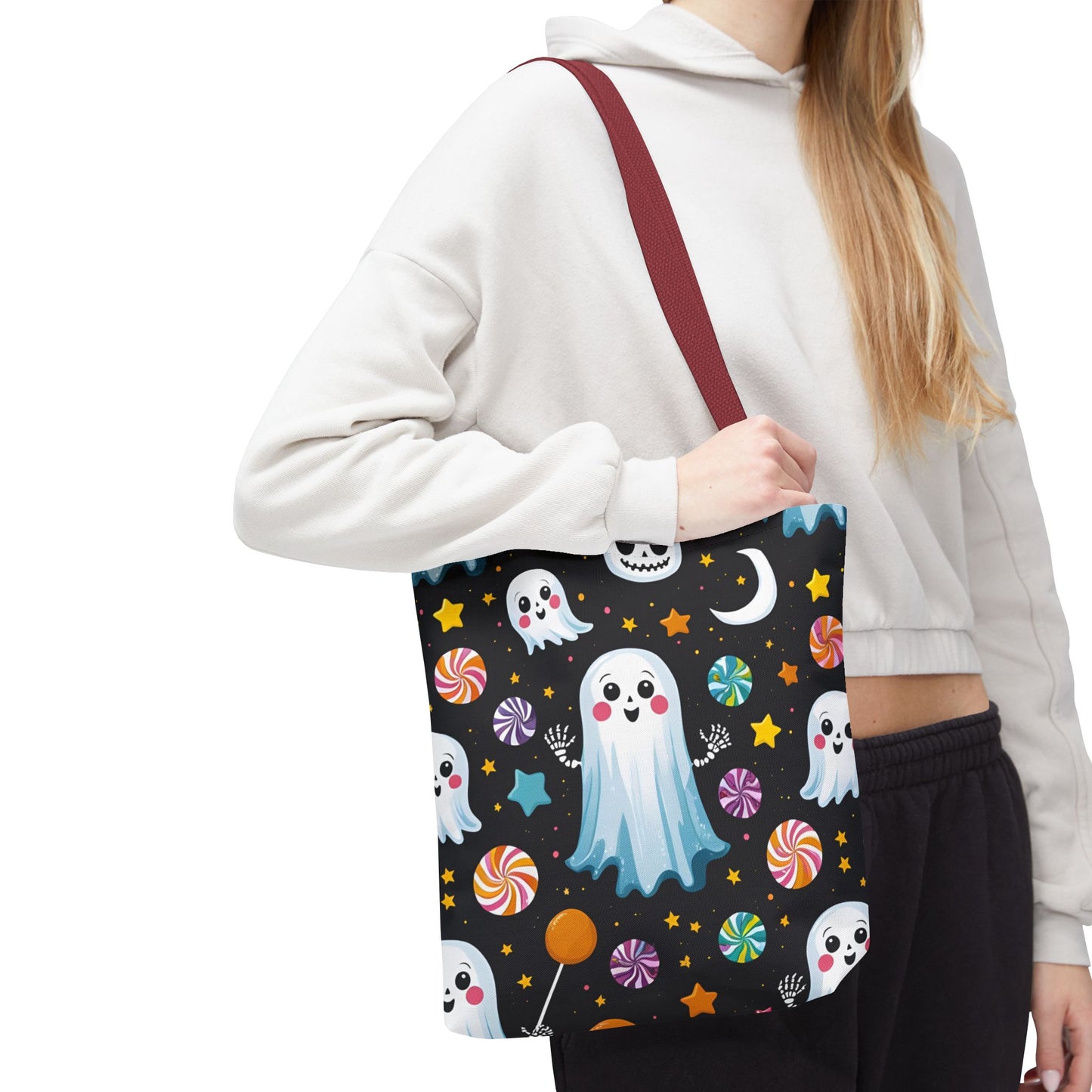 Halloween Canvas Tote Bag, Reusable and Stylish Bag for Trick-or-Treat Adventures, Halloween Parties, and Daily Use