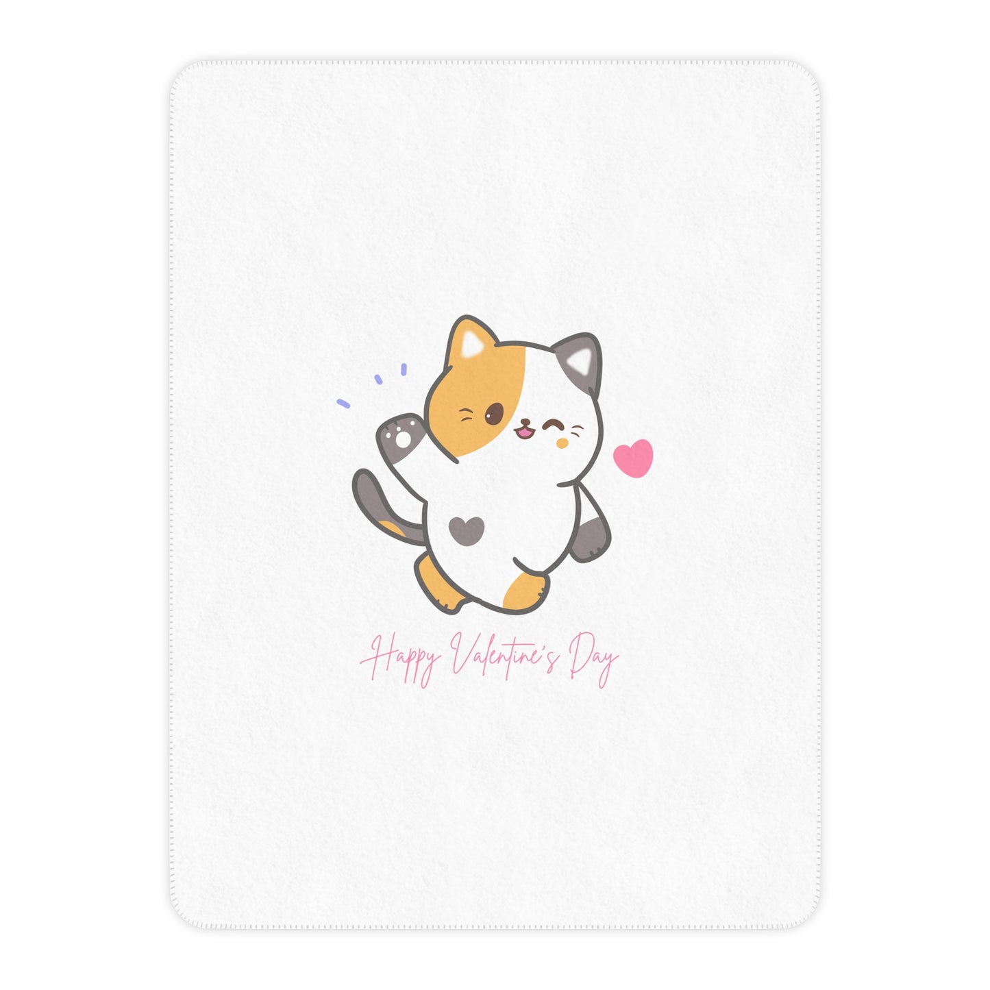 Happy Valentine Day Tan Sherpa Blanket for Her