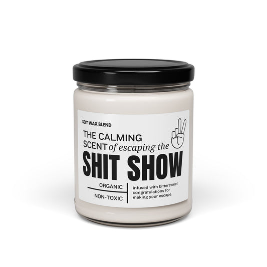 Escaping the Shit Show Scented Soy Candle, 9oz – Funny Relaxation Gift for Stress Relief or New Beginnings