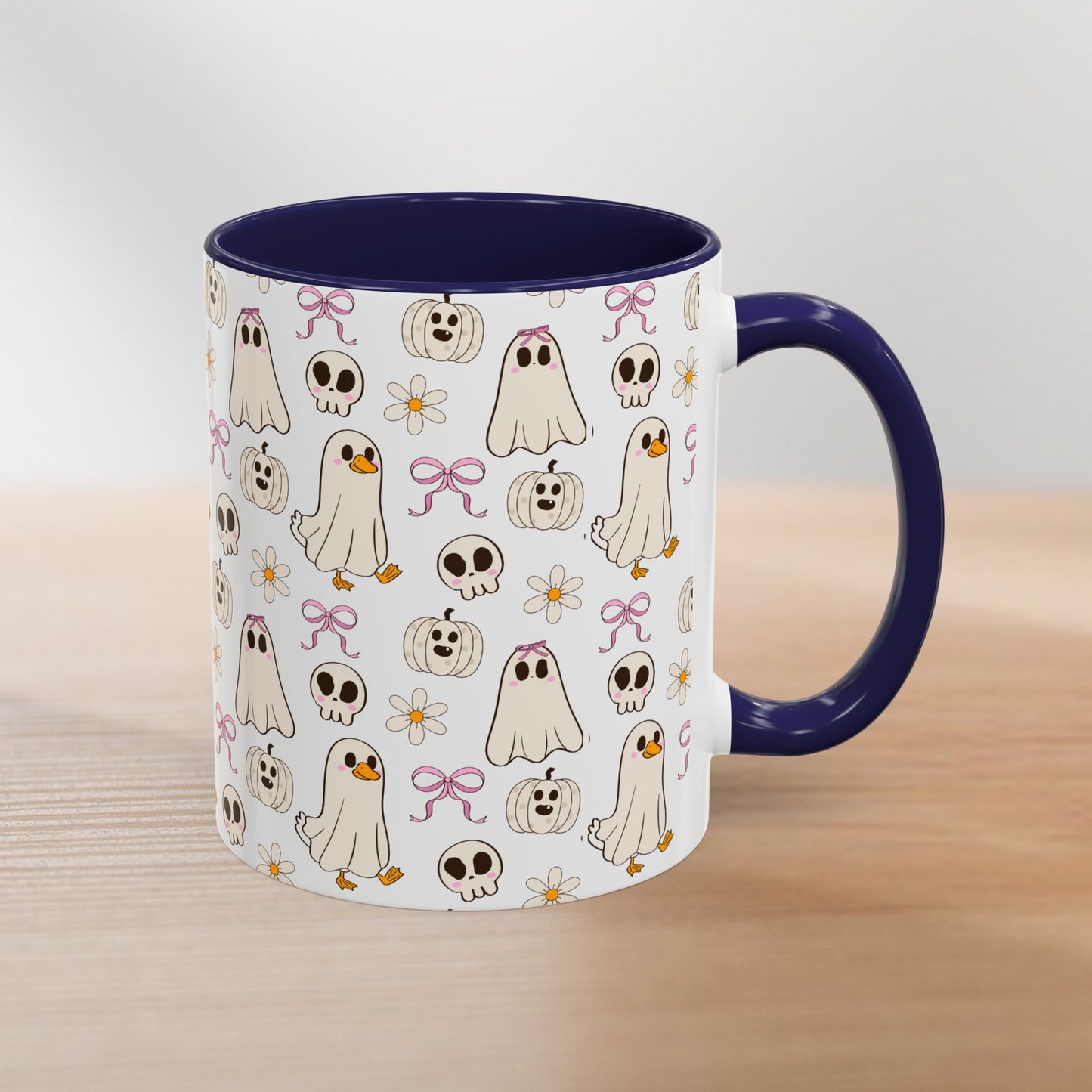 Funny Goose Halloween Mug – Spooky Ghost & Pumpkin Coffee Cup