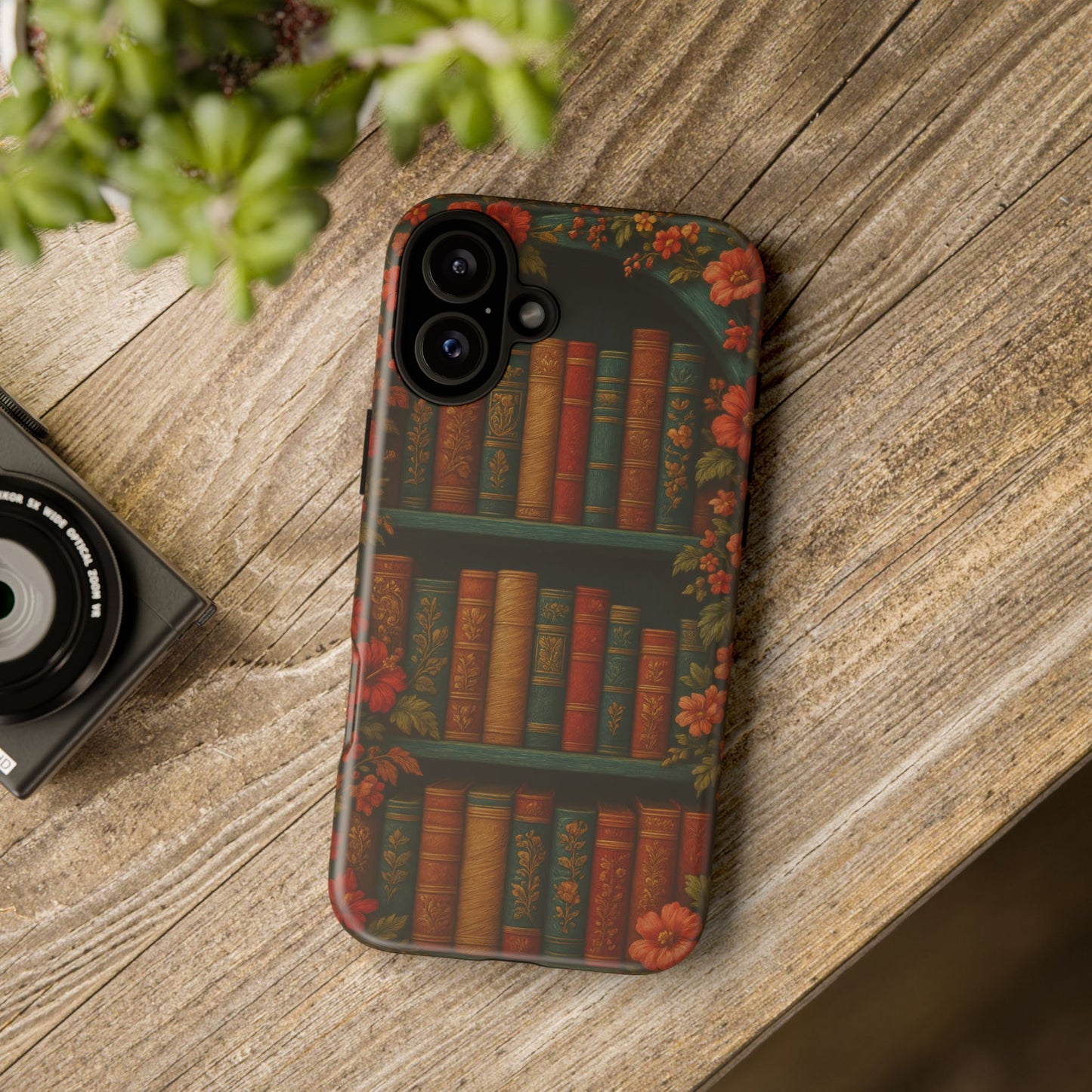 Phone Case - Bookshelf Vintage Book Lover's iPhone & Samsung Cover