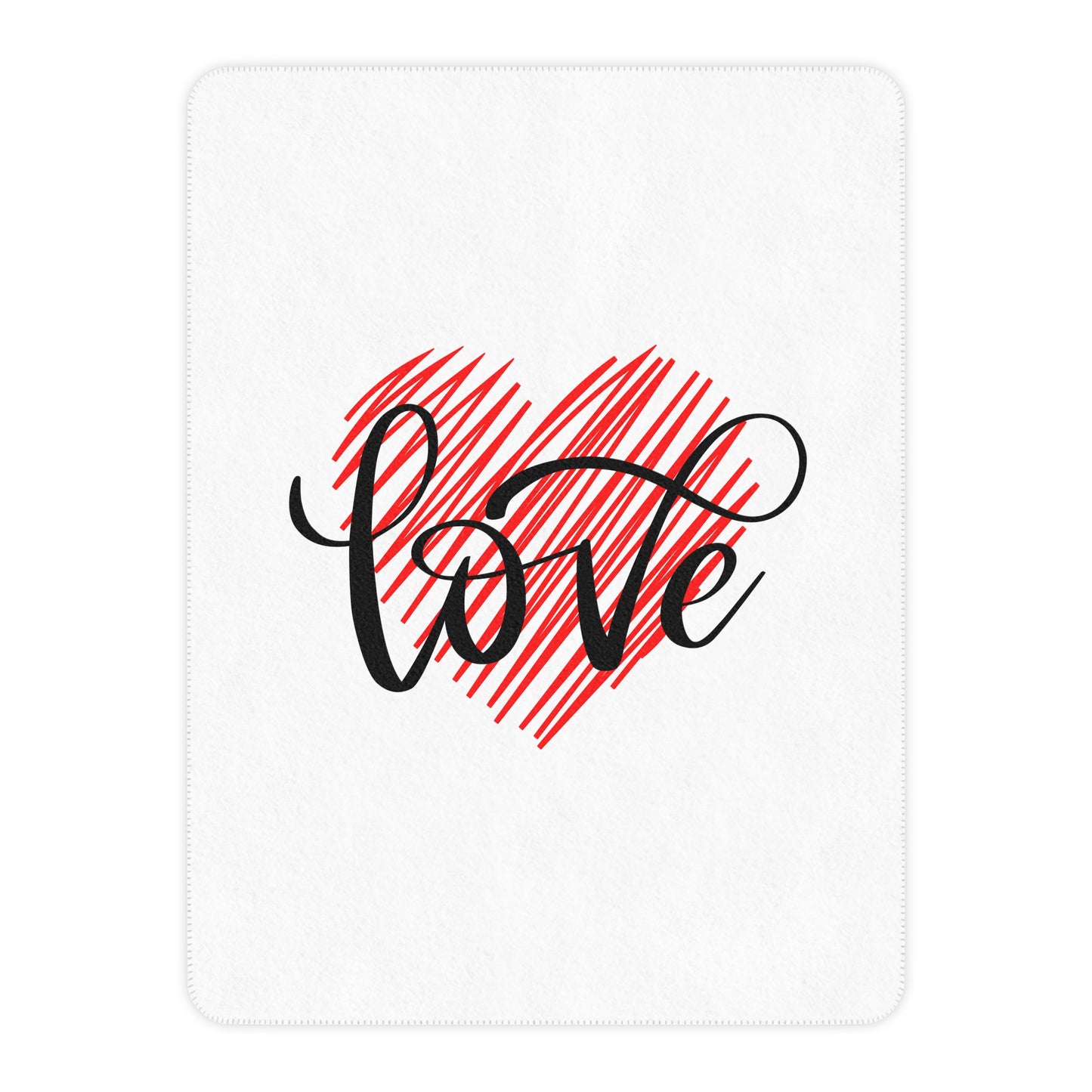 Love inside Heart Printed Tan Sherpa Blanket for Valentine
