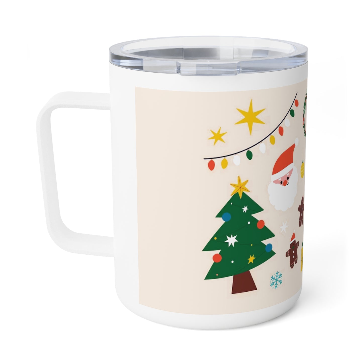 Premium 10oz Stainless Steel Insulated Coffee Mug with Clear Lid