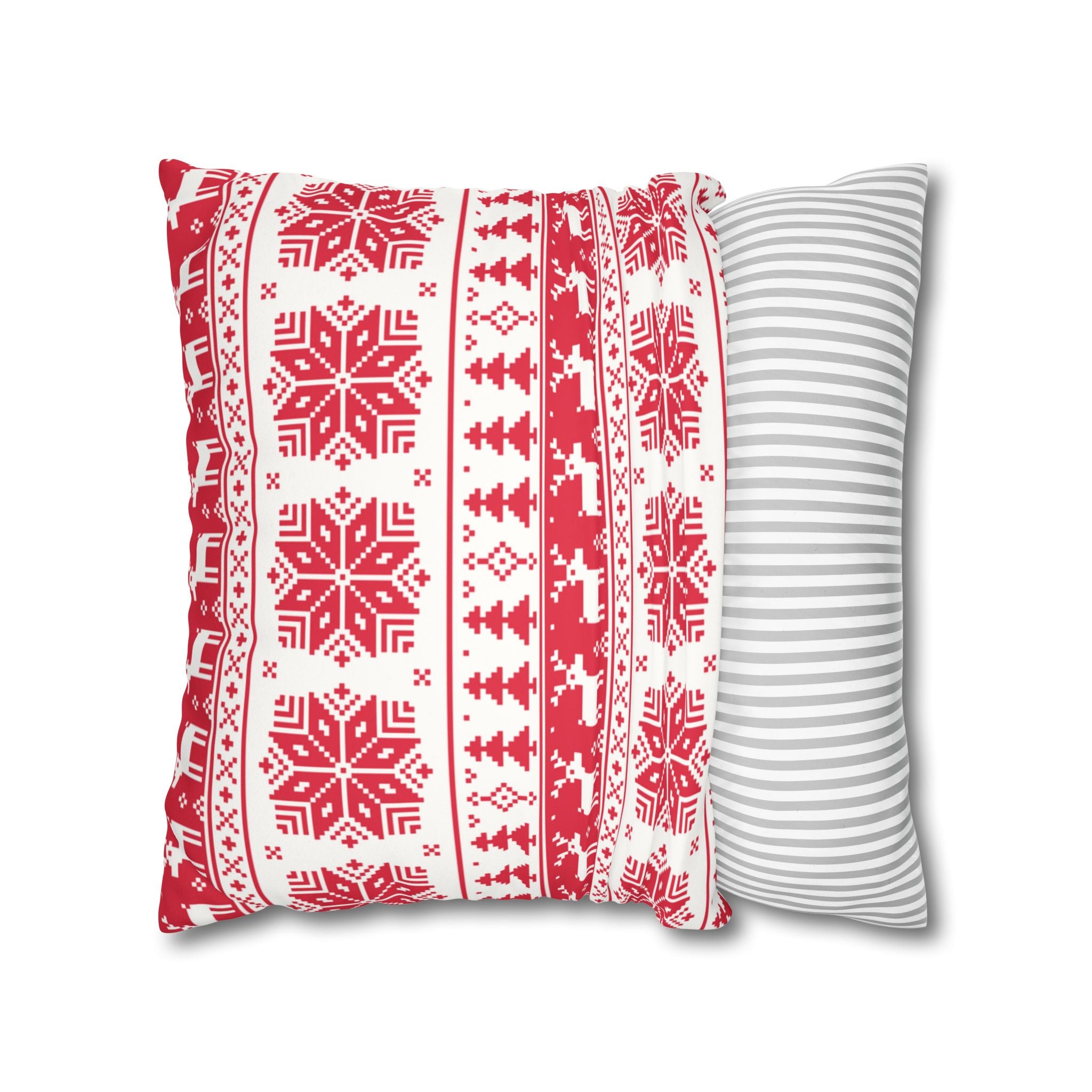 Christmas Faux Suede Square Pillow Case – Festive Decorative Cushion Cover