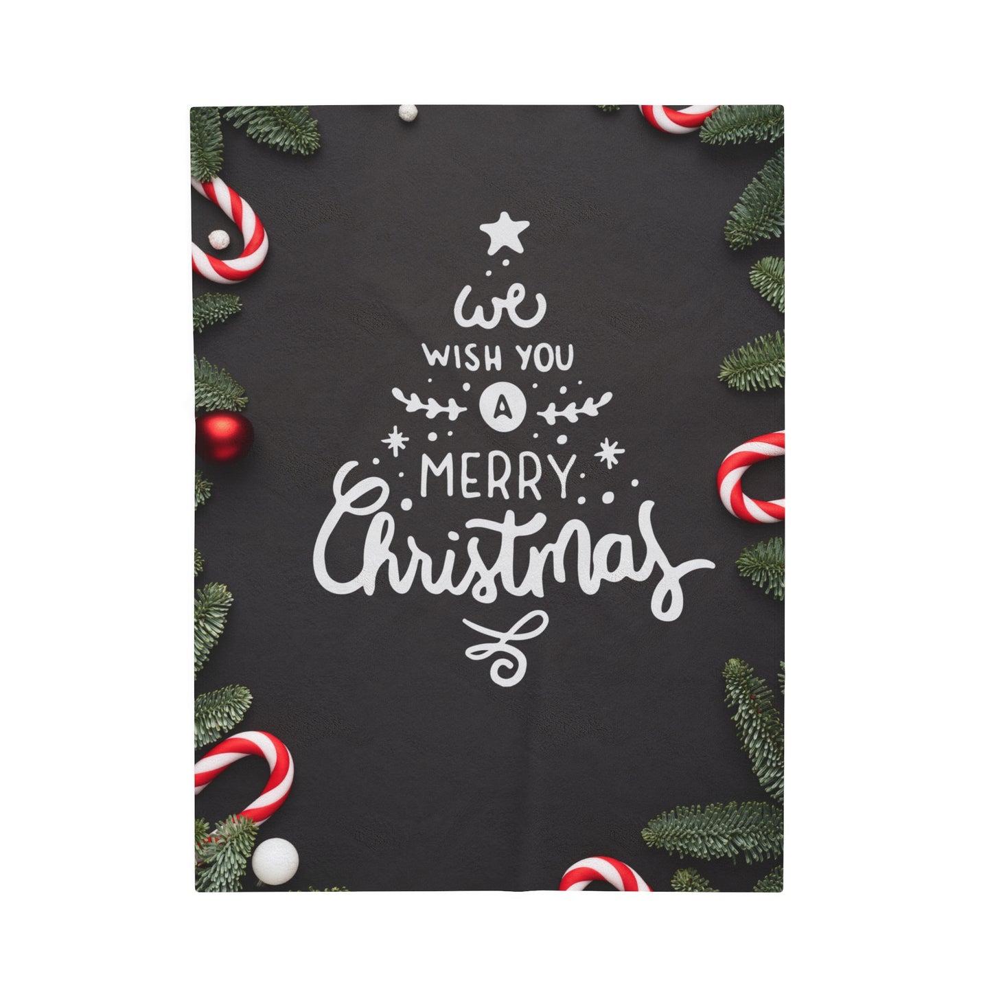 Wish You Merry Christmas Printed Velveteen Plush Blanket